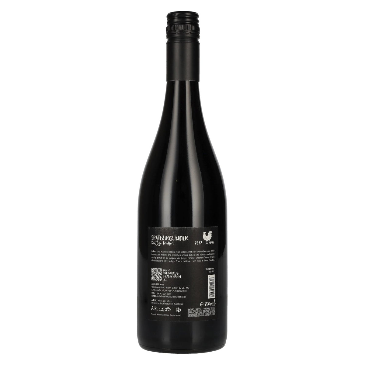 Franz Hahn Spätburgunder 2022 12% Vol. 0,75l