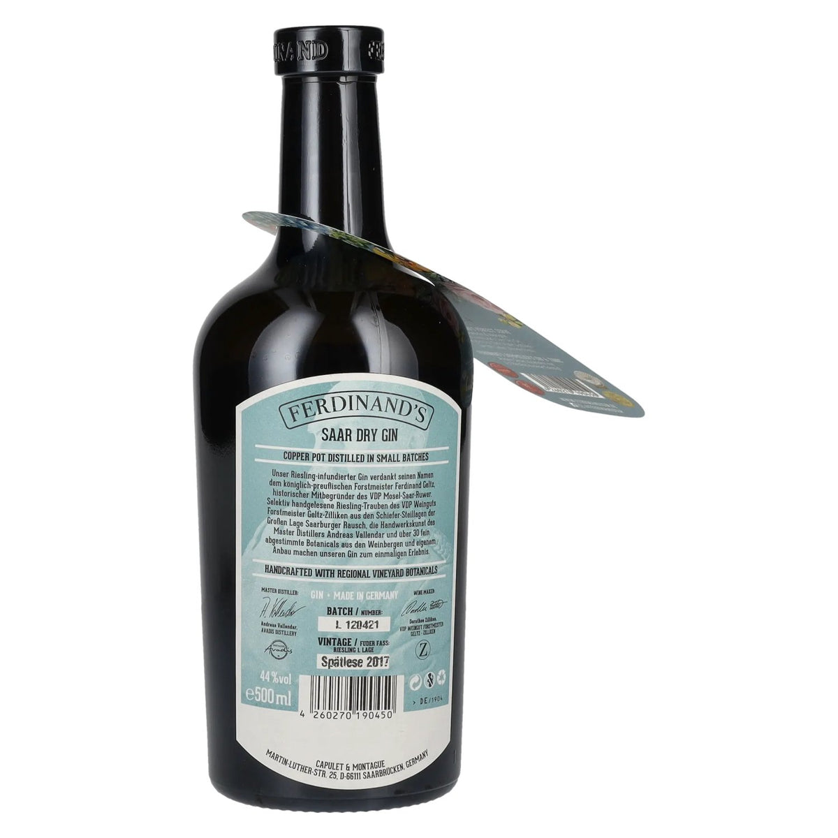Ferdinand's Saar Dry Gin 2017 44% ABV 0.5l
