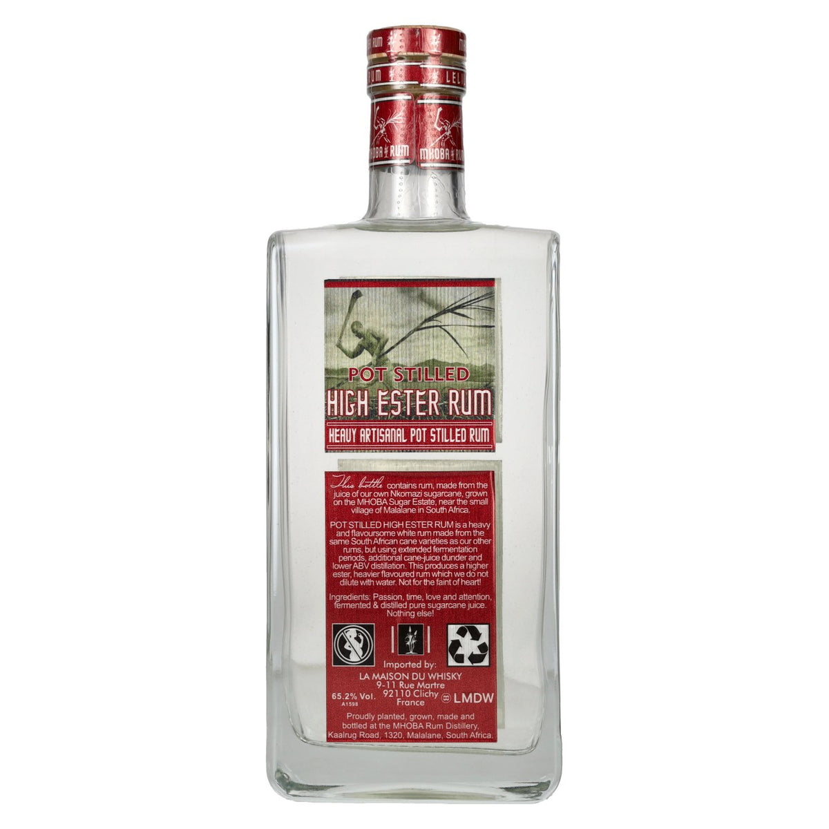 MHOBA Rum Potgekookt HIGH ESTER Rum 65,2% Vol. 0,7l