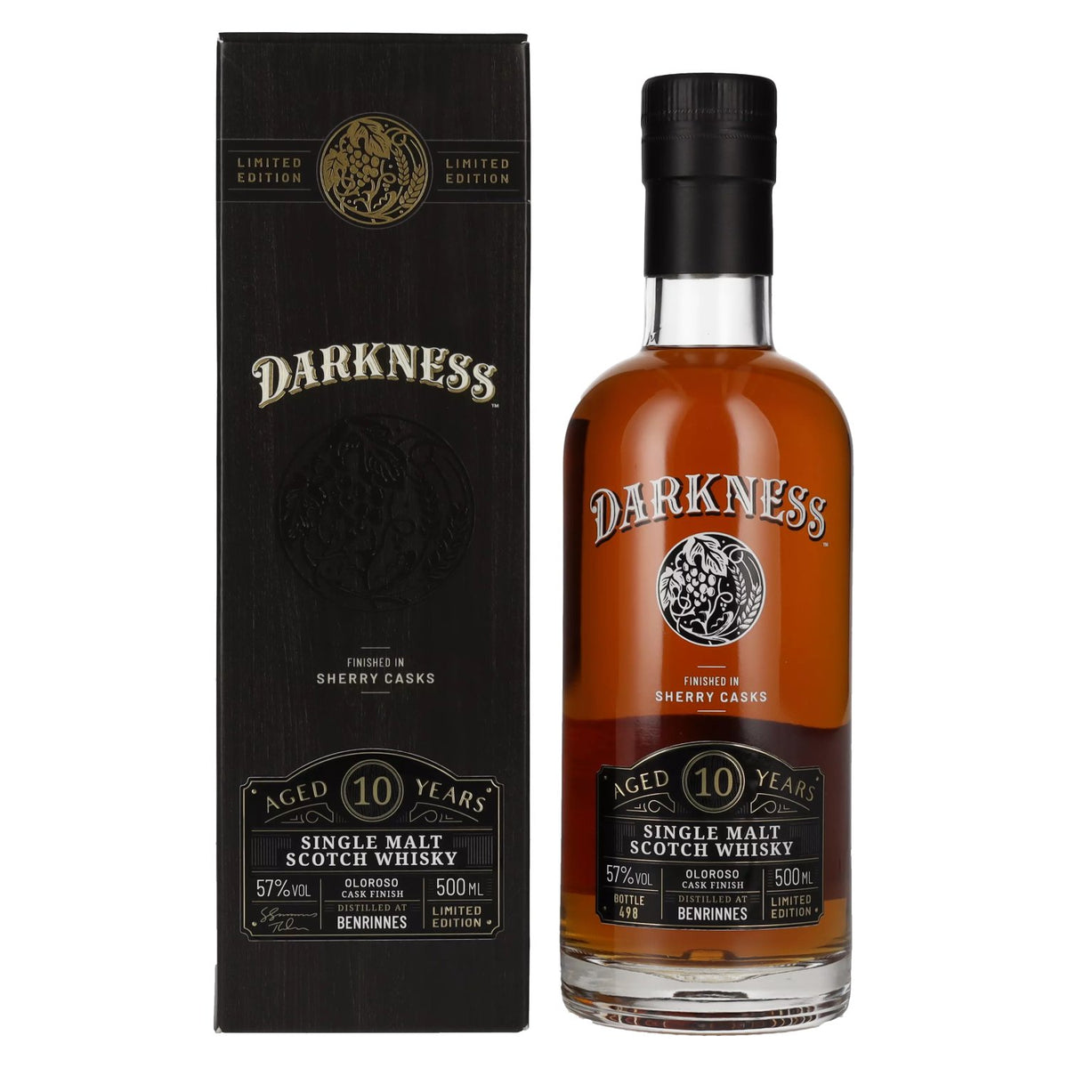 Darkness BENRINNES 10 Years Old OLOROSO CASK FINISH 57% Vol. 0,5l en boîte cadeau