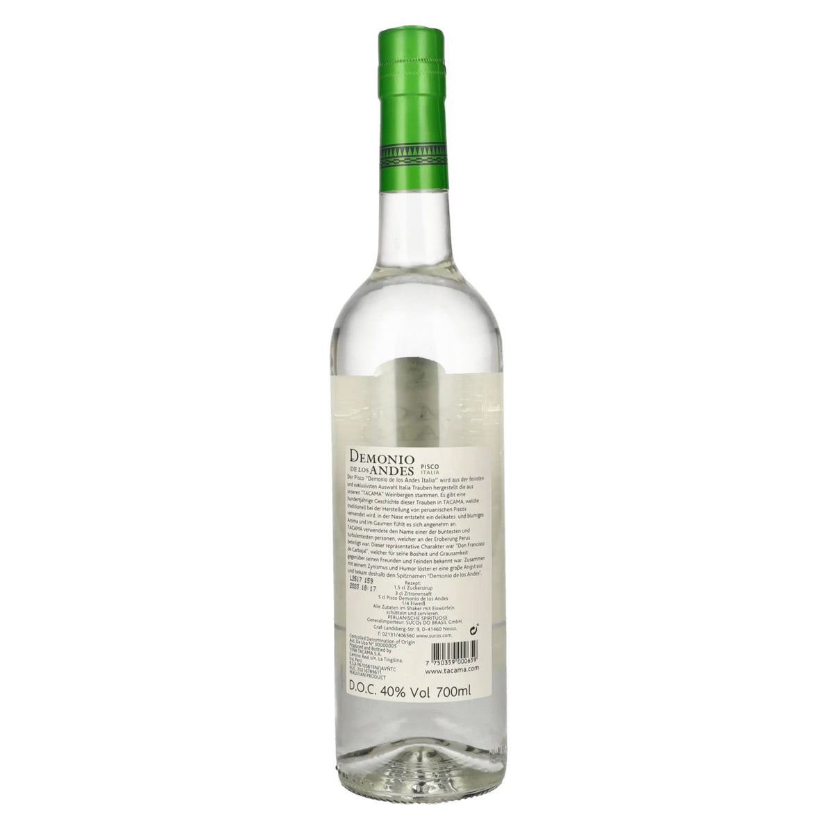 Tacama Demonio de los Andes ITALIA Pisco 40 % vol. 0,7 l