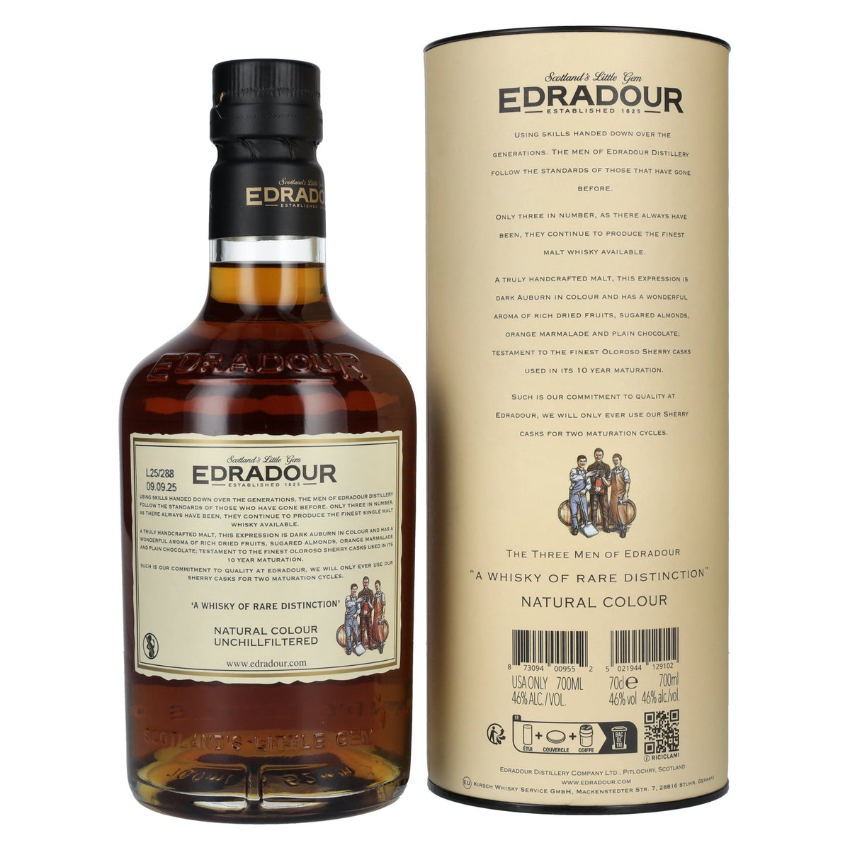 Edradour 10 ans d'âge, édition « 200 ans de la distillerie », 46 % vol., 0,7 l, dans un coffret cadeau