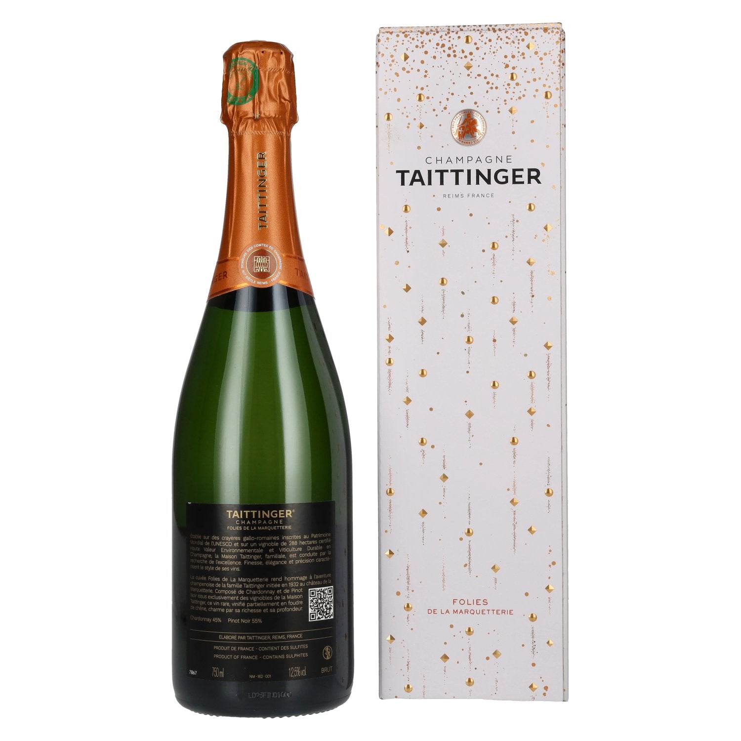 Champagne Taittinger « Folies de la Marquetterie » 12,5 % vol., 0,75 l, dans un coffret cadeau