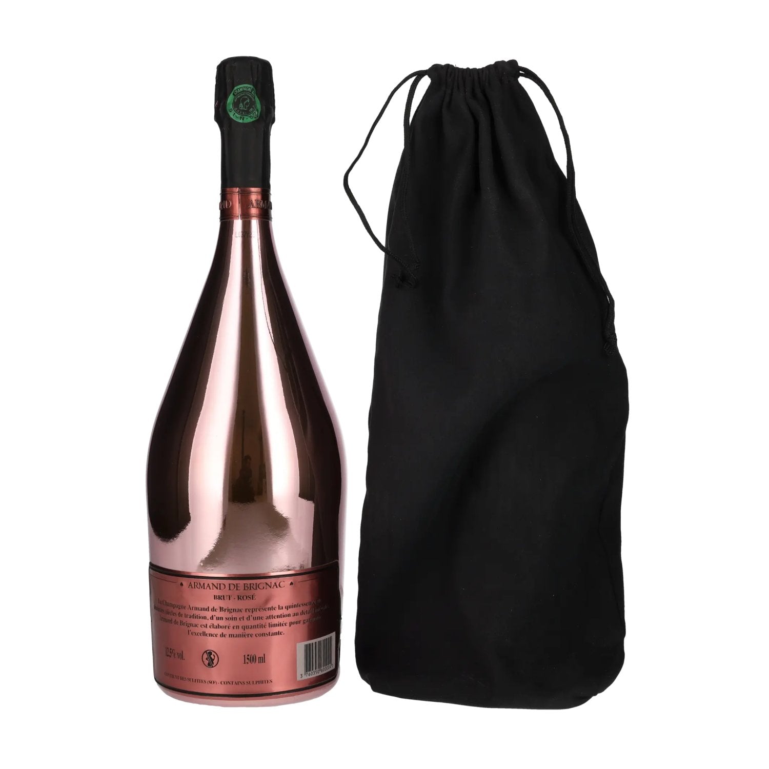 Armand de Brignac Champagne Rosé Brut 12,5% Vol. 1,5l in Fluwelen Zakje