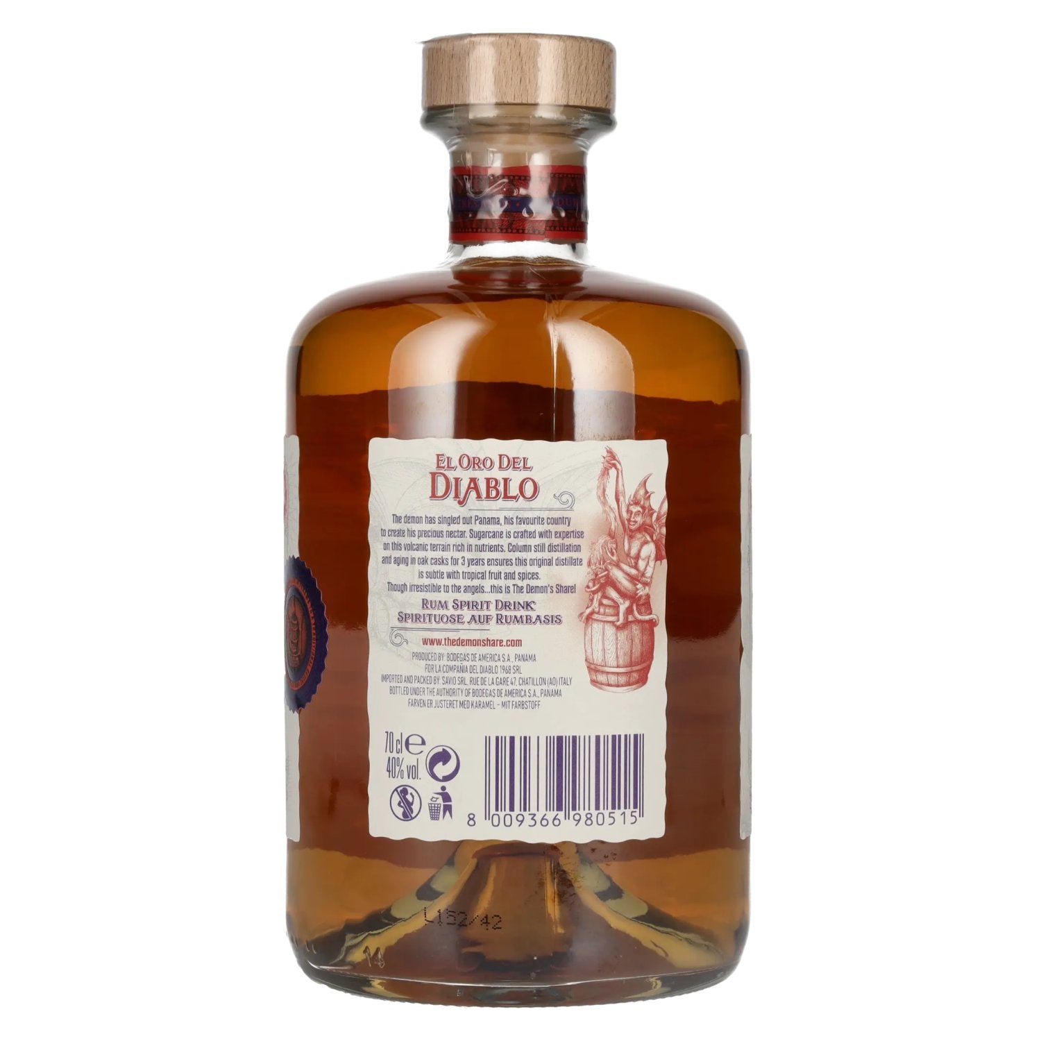 The Demon's Share El Oro Del Diablo Premium gedistilleerde drank 40% Vol. 0,7l