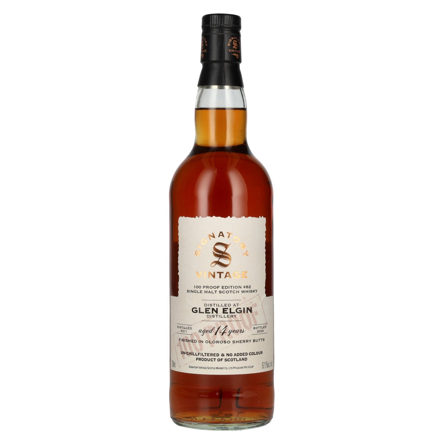 Signatory Vintage 100 Proof Edition Glen Elgin 14 Years Old Single Malt #82 2011 57.1% vol. 0.7 l