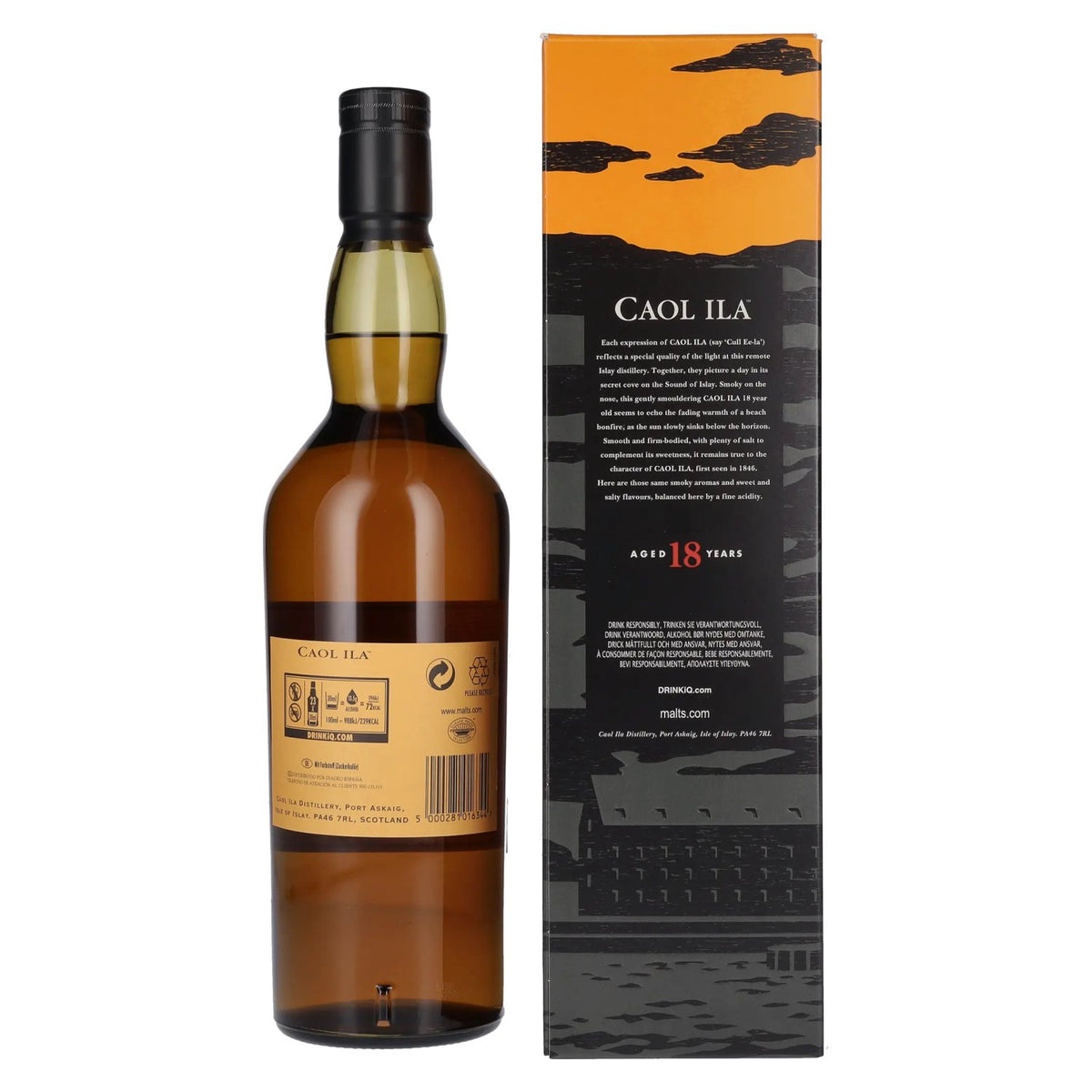 Caol Ila 18 Years Old Islay Single Malt 43% Vol. 0,7l en boîte cadeau
