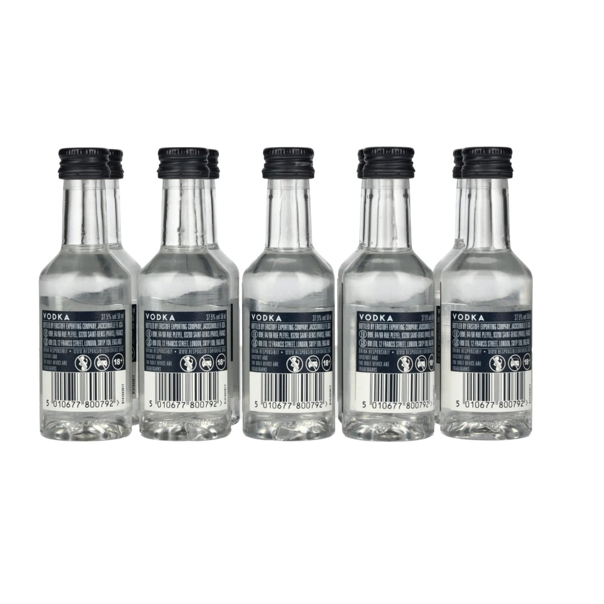 Eristoff Premium Vodka 37.5% ABV 10 x 0.05 l PET