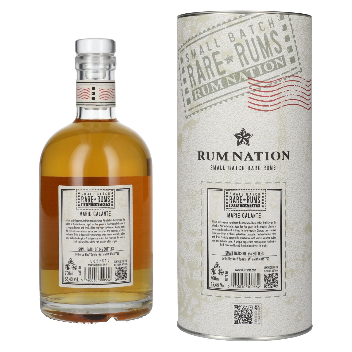 Rum Nation Rare Rums MARIE GALANTE Guadeloupe 2017/2025 55,4% vol. 0,7l en coffret cadeau