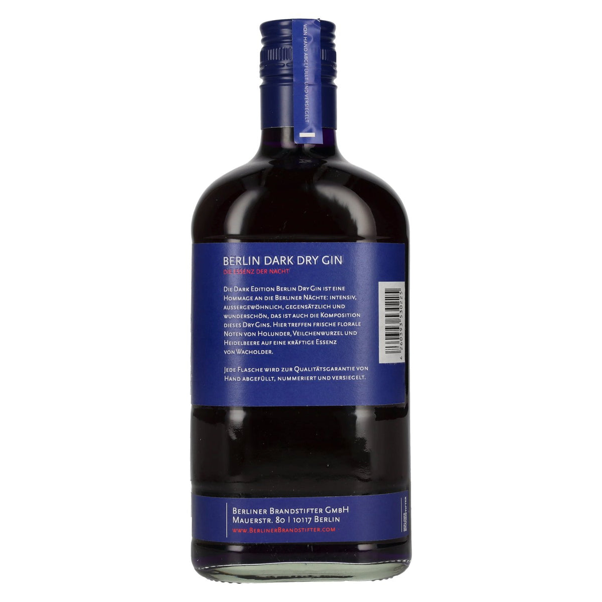 Berliner Brandstifter Berlin DARK Dry Gin Édition 1. 2022 43,3 % vol. 0,7 l
