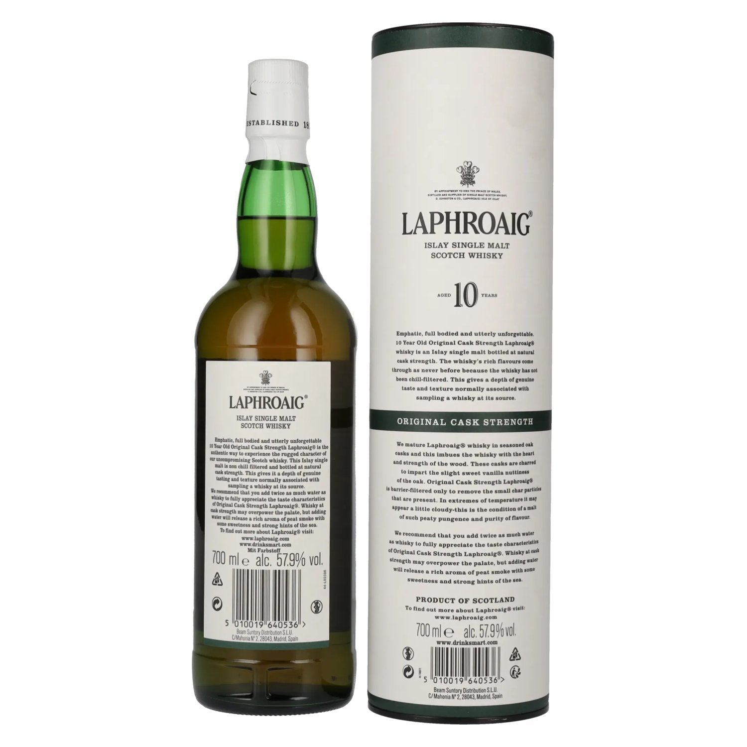 Laphroaig 10 Years Old Original Cask Strength Batch 13 57,9% vol. 0,7l en boîte cadeau