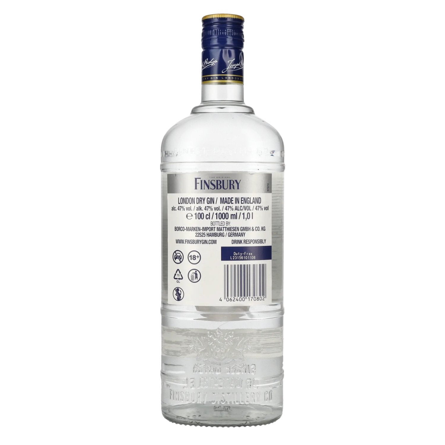 Finsbury 47 Londense Droge Gin Platina Editie 47% Vol. 1l