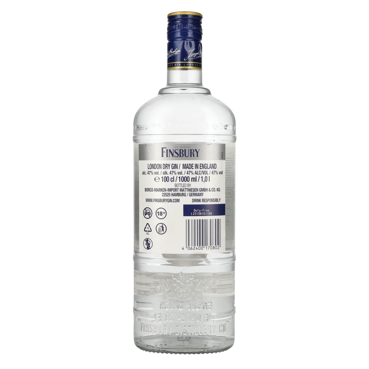 Finsbury 47 London Dry Gin Platinum Edition 47% vol. 1 litre