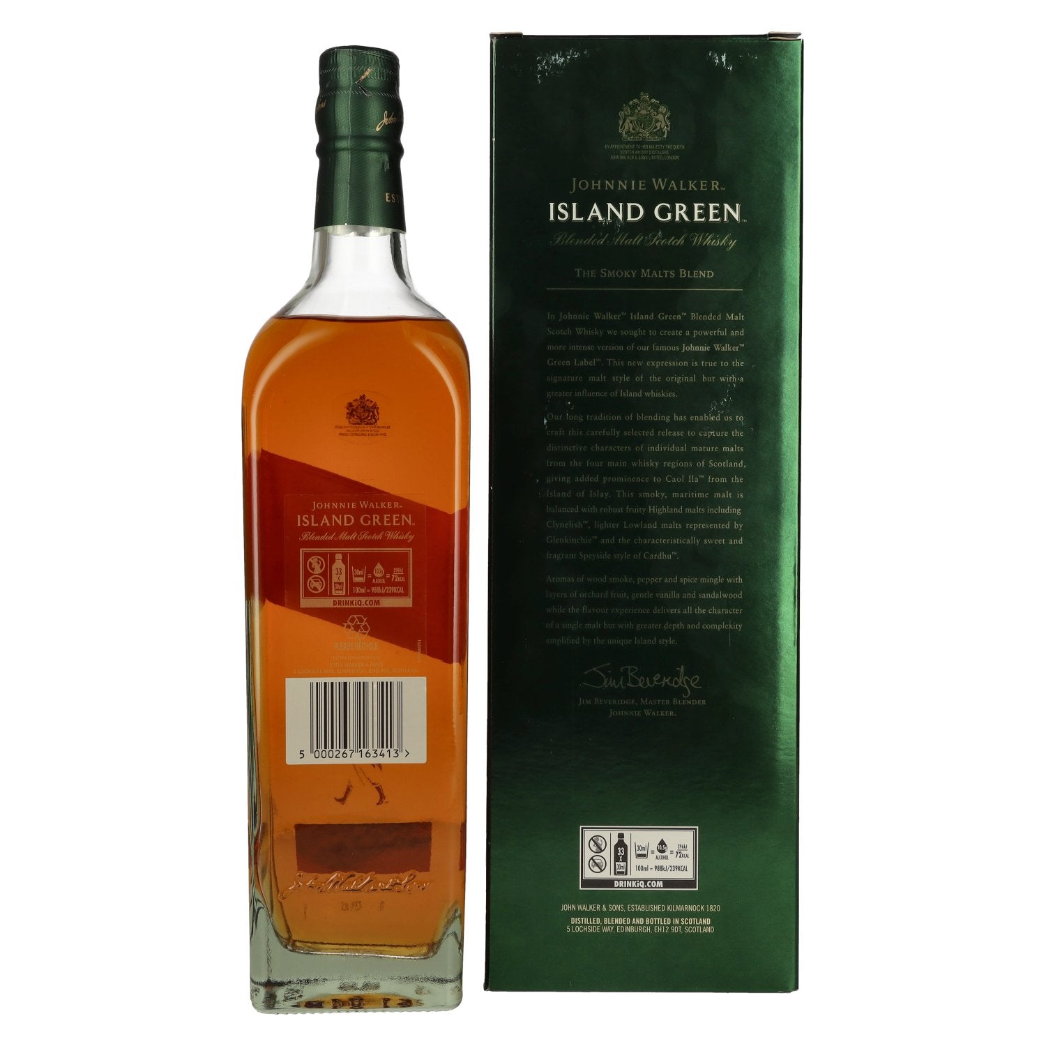 Johnnie Walker ISLAND GREEN, whisky écossais blended malt, édition limitée, 43 % vol., 1 l, dans un coffret cadeau