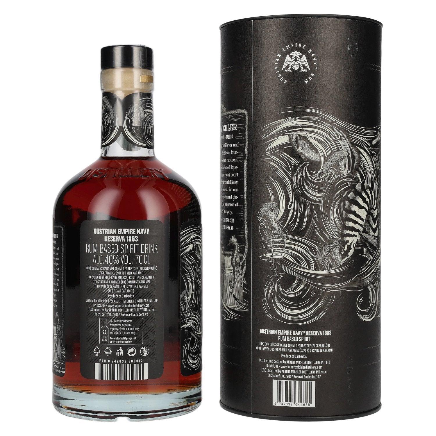 Austrian Empire Navy RESERVA 1863 Rum Based Spirit 40% Vol. 0,7l in geschenkverpakking