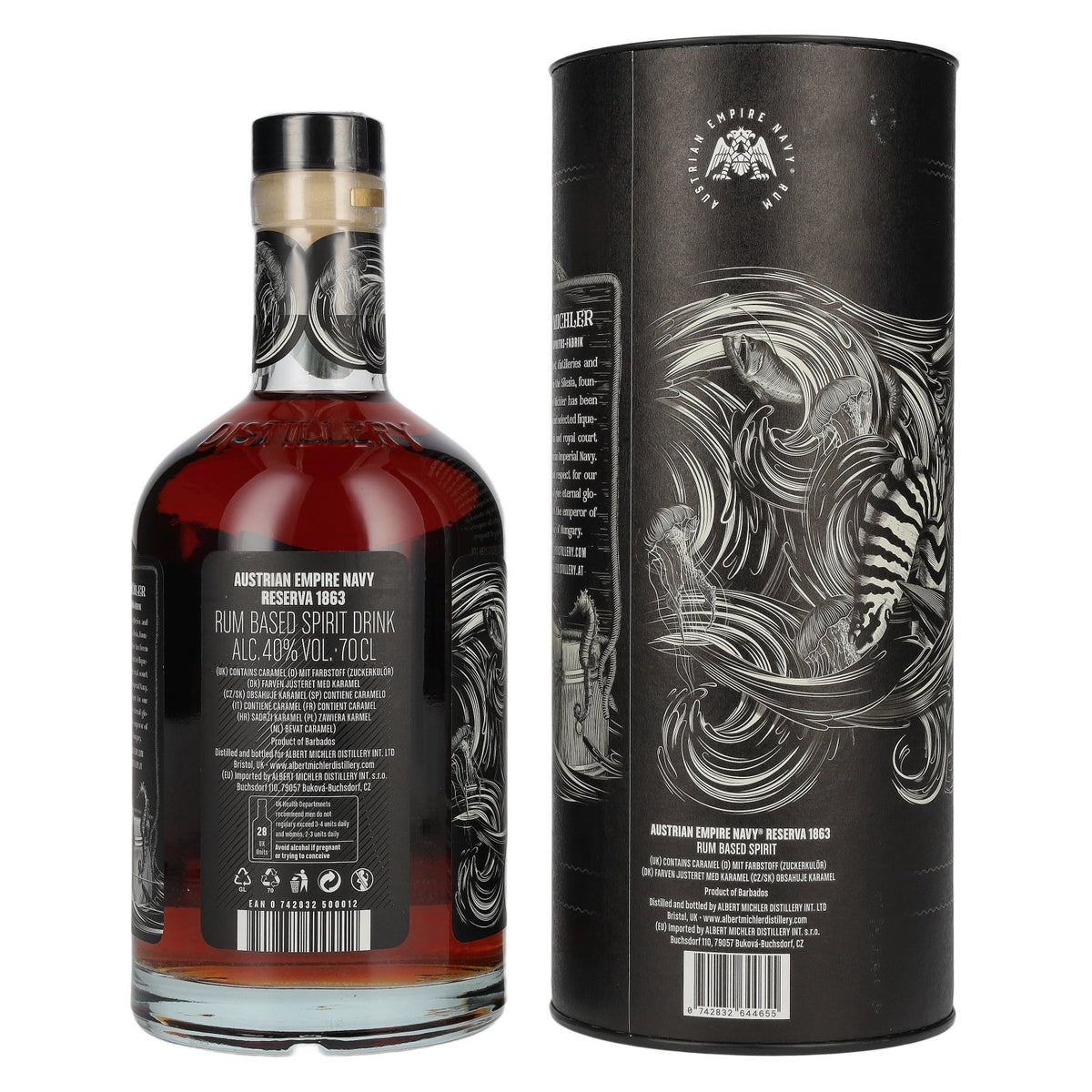 Austrian Empire Navy RESERVA 1863 Rum Based Spirit 40% Vol. 0,7l en boîte cadeau