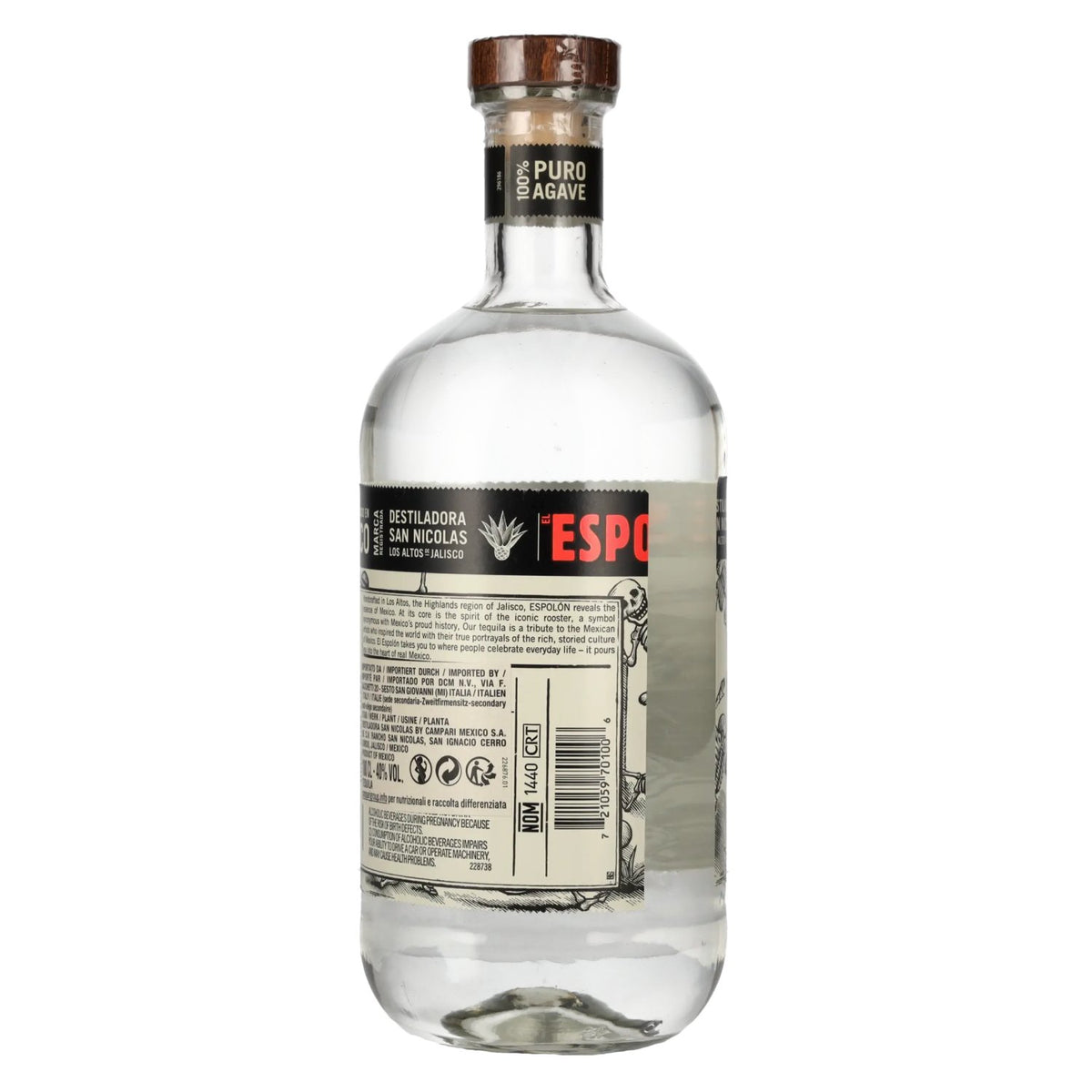 Espolón Tequila Blanco 100% Pure Agave 40% ABV 1l