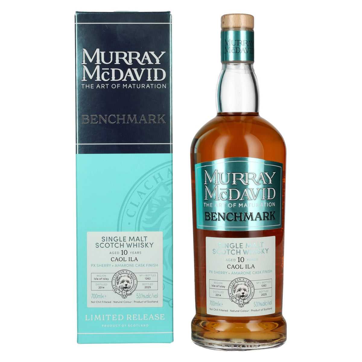 Murray McDavid BENCHMARK 10 Years Old CAOL ILA PX Sherry & Amarone Cask Finish 2014 53,1% Vol. 0,7l in Geschenkbox