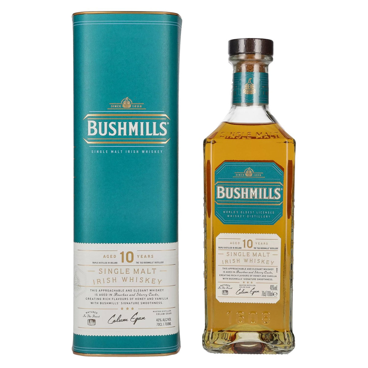 Bushmills 10 Years Old Single Malt Irish Whiskey 40% Vol. 0,7l en boîte cadeau