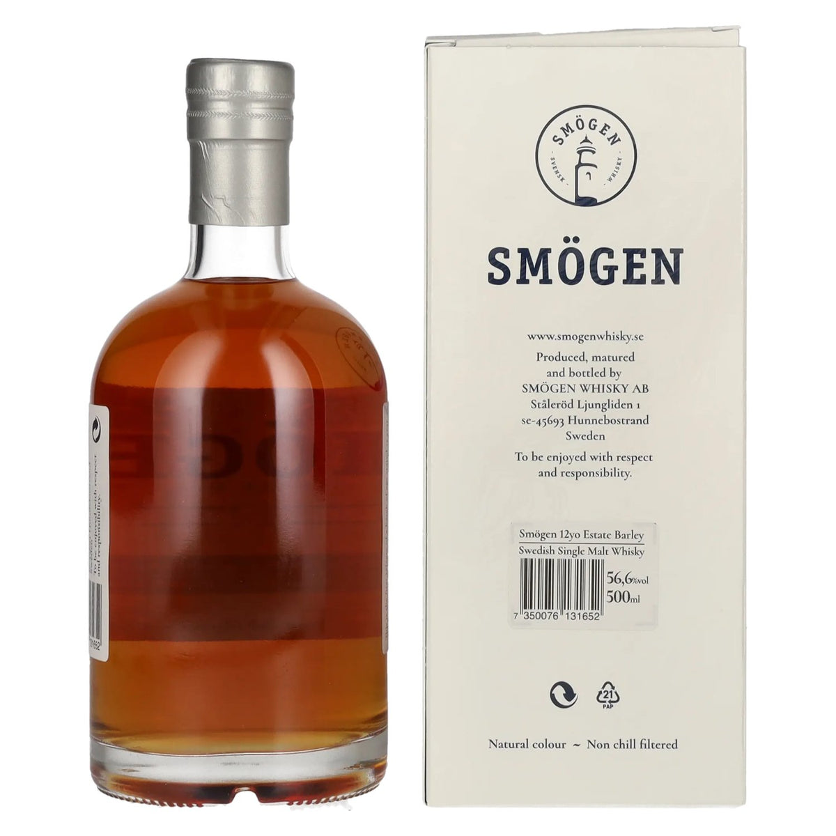SMÖGEN 12 Years Old Distillery Estate Barley Swedish Single Malt Whisky 56,6% Vol. 0,5l in Geschenkbox