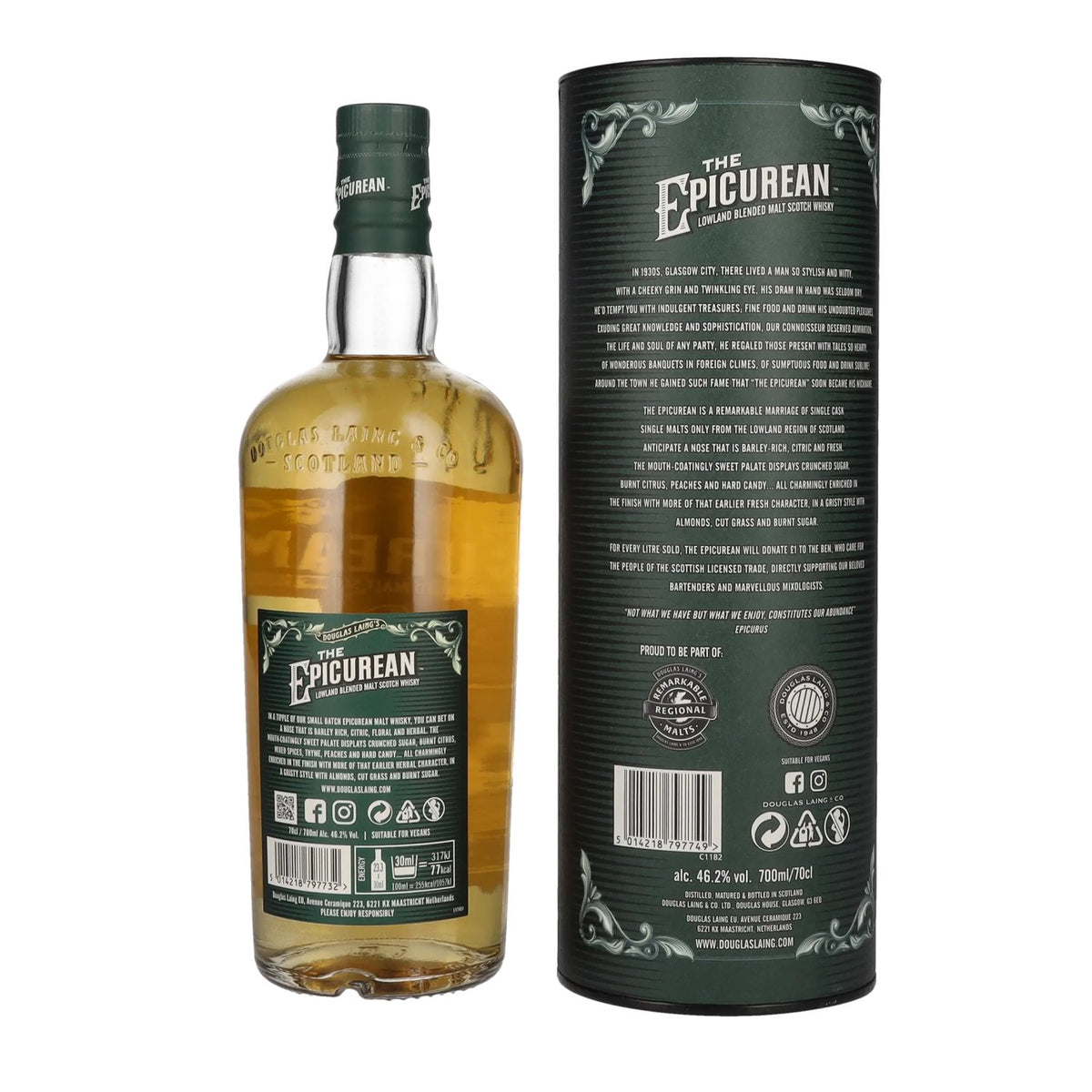 Douglas Laing THE EPICUREAN Lowland Blended Malt 46,2% Vol. 0,7l in Geschenkbox