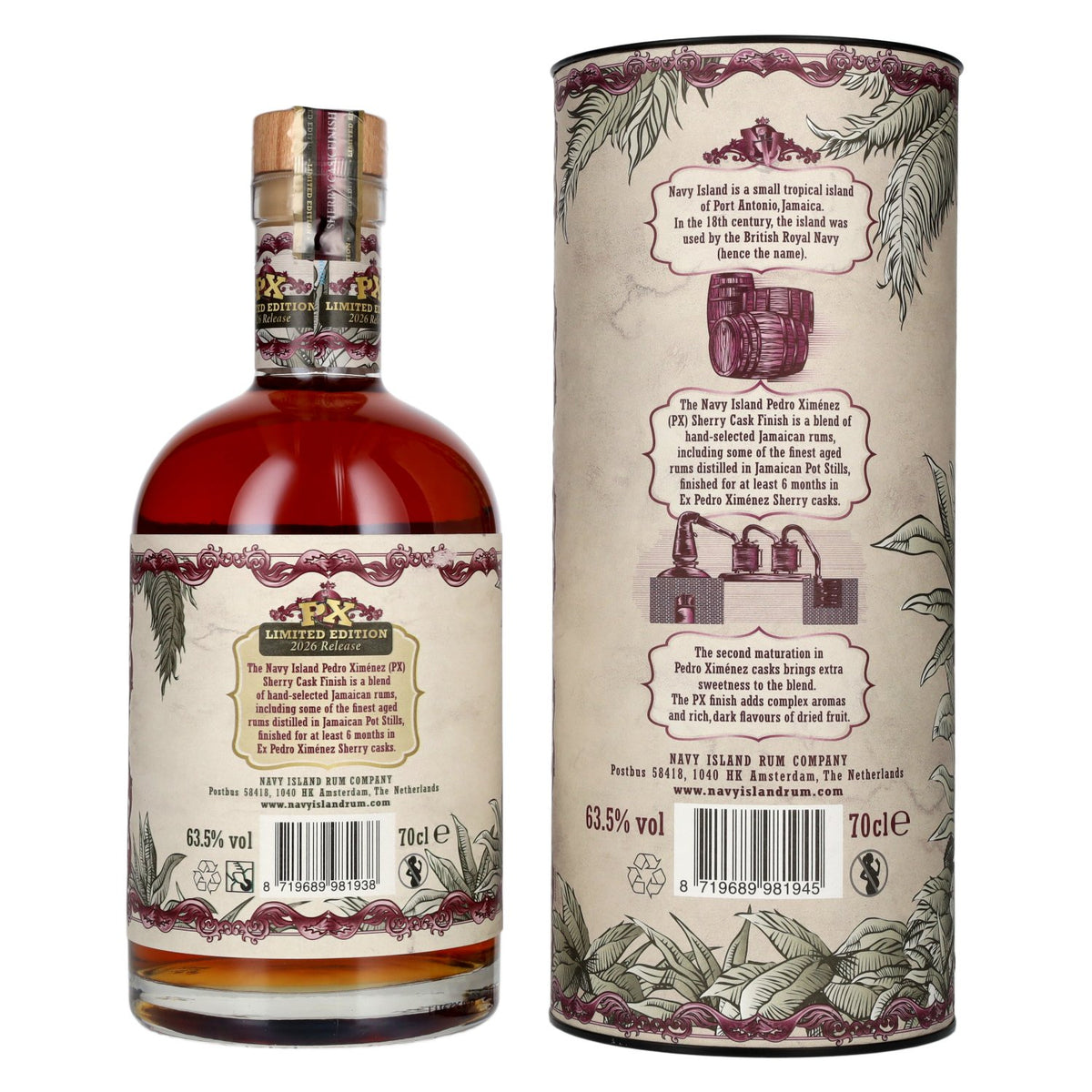 Navy Island JAMAICA XO Reserve Rum Pedro Ximénez Sherry Cask Finish Strength 2026 63,5% vol. 0,7 l in geschenkverpakking