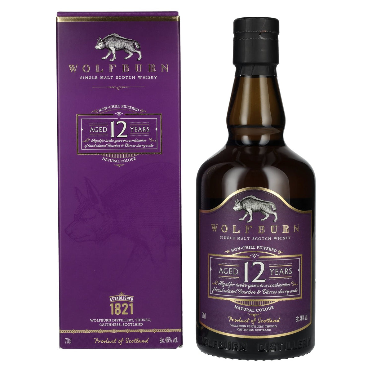 Wolfburn 12 Years Old Single Malt Scotch Whisky 46% Vol. 0,7l in Geschenkbox