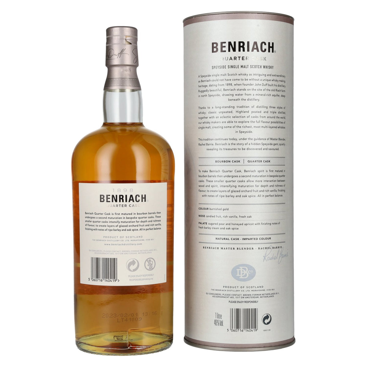 The Benriach CLASSIC QUARTER CASKS Single Malt Scotch Whisky 46% Vol. 1l in geschenkverpakking