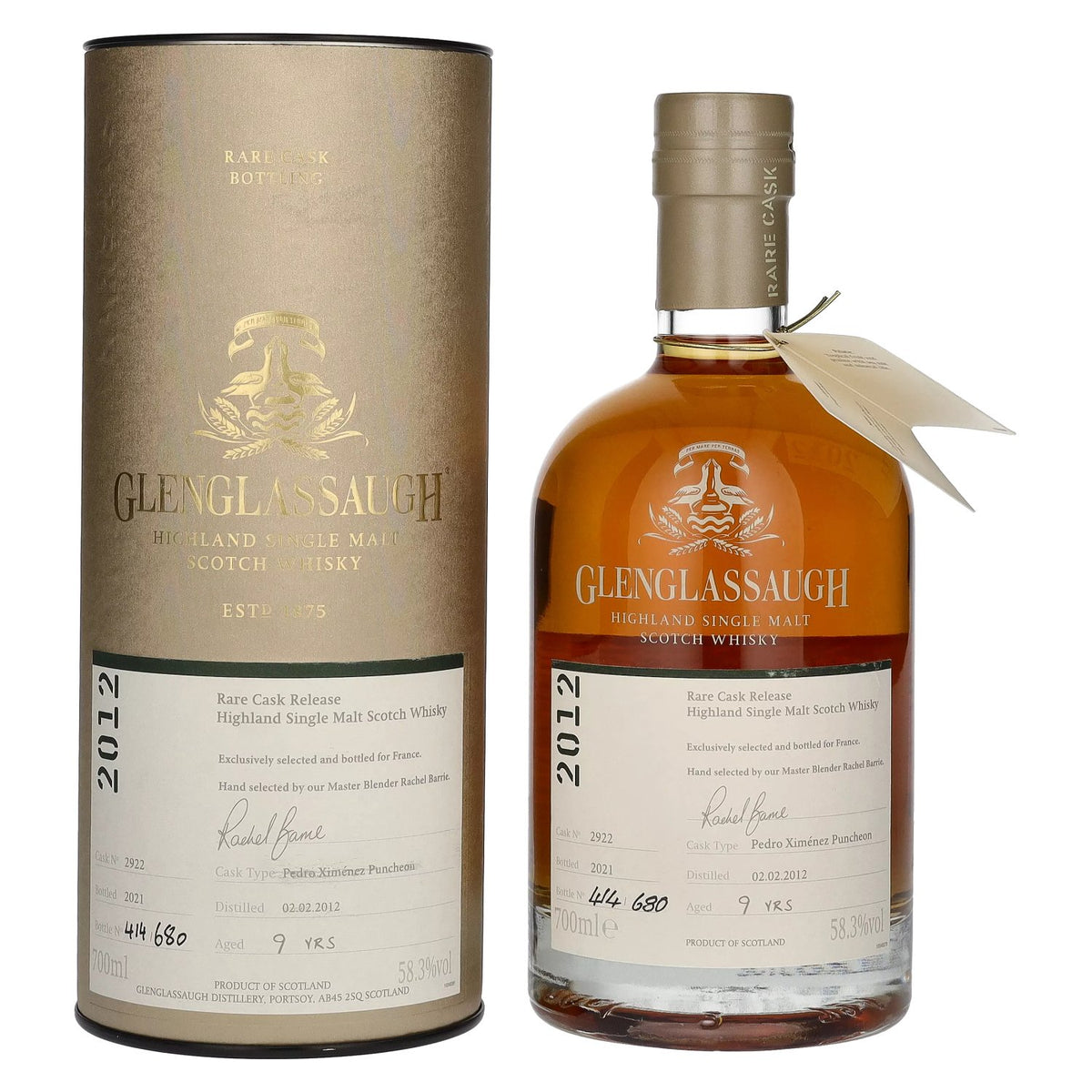 Glenglassaugh 9 ans d'âge RARE CASK RELEASE 2012 PX Puncheon Batch 4 58,3 % vol. 0,7 l dans un coffret cadeau