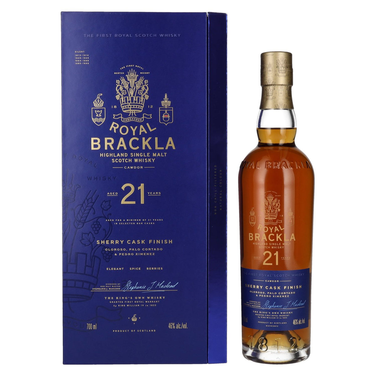 Royal Brackla 21 Years Old Sherry Cask Finish Highland Single Malt 46% ABV 0.7l in a gift box