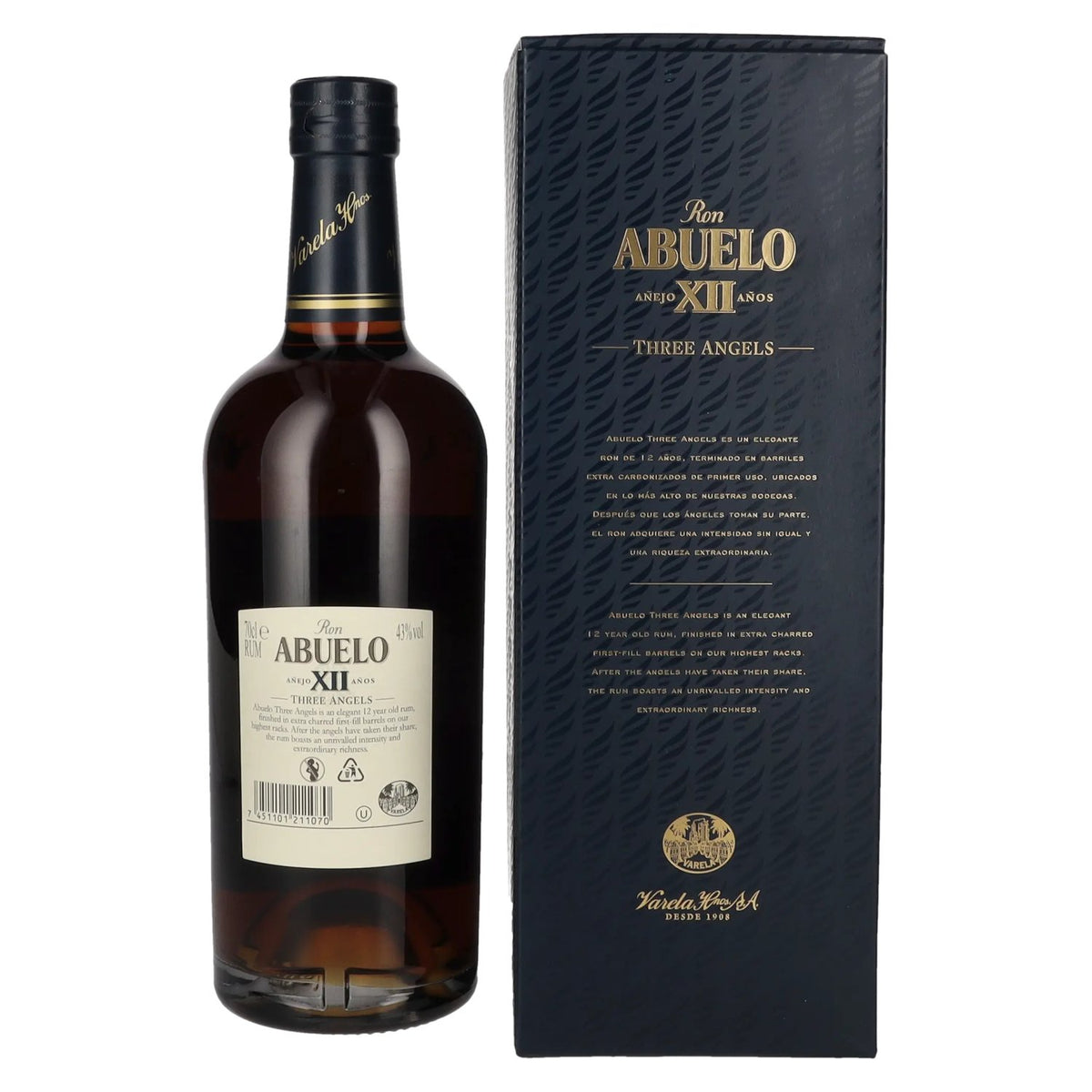 Ron Abuelo Añejo XII Años THREE ANGELS Double Matured 43% vol. 0,7 l in geschenkverpakking