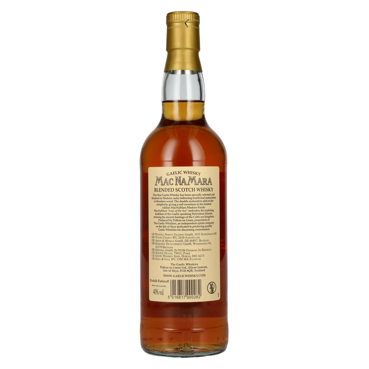 Gaelic Whisky MACNAMARA Madeira Cask Finish Blended Scotch Whisky 40% ABV 0.7l