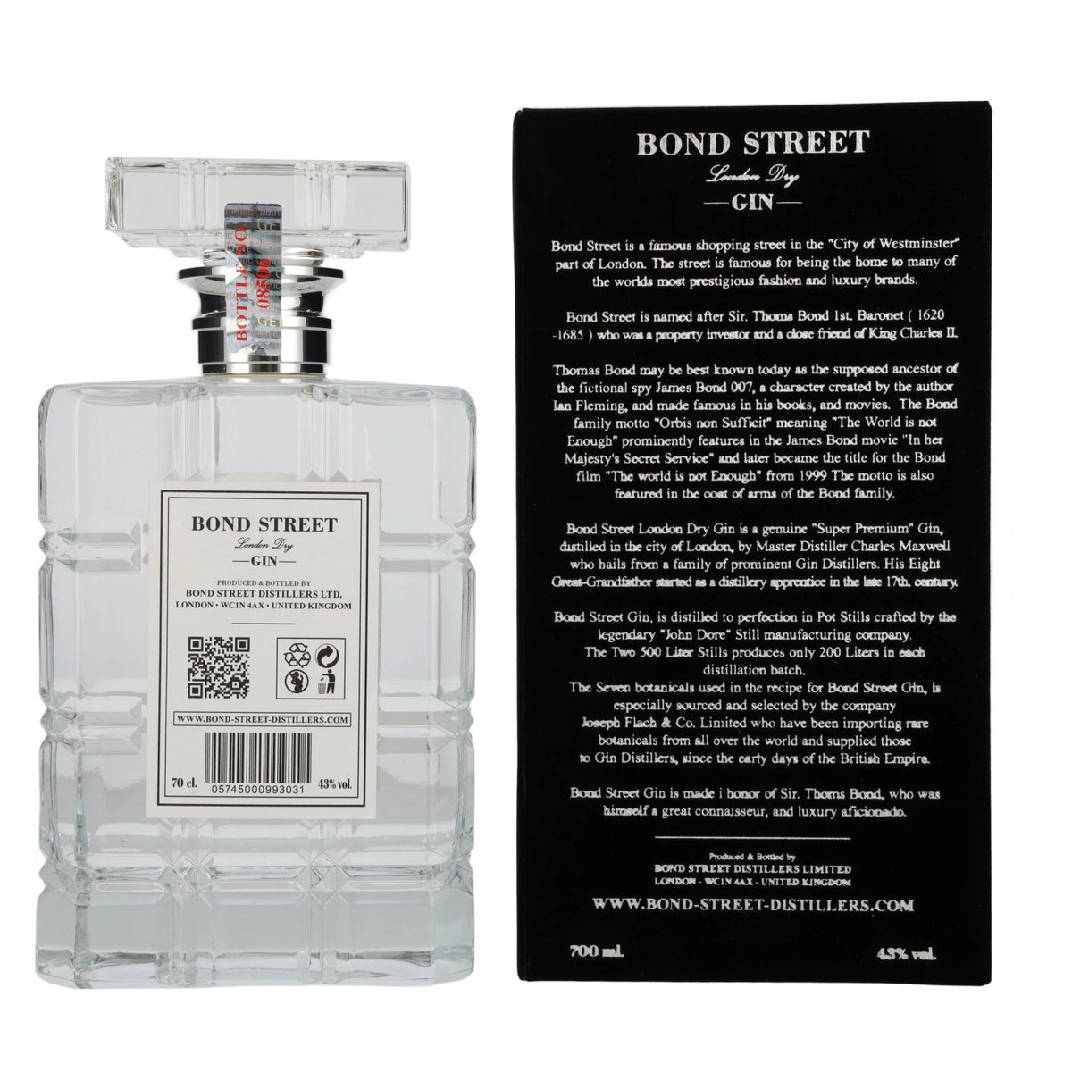 Bond Street London Dry Gin 43% vol. 0,7 l in geschenkverpakking