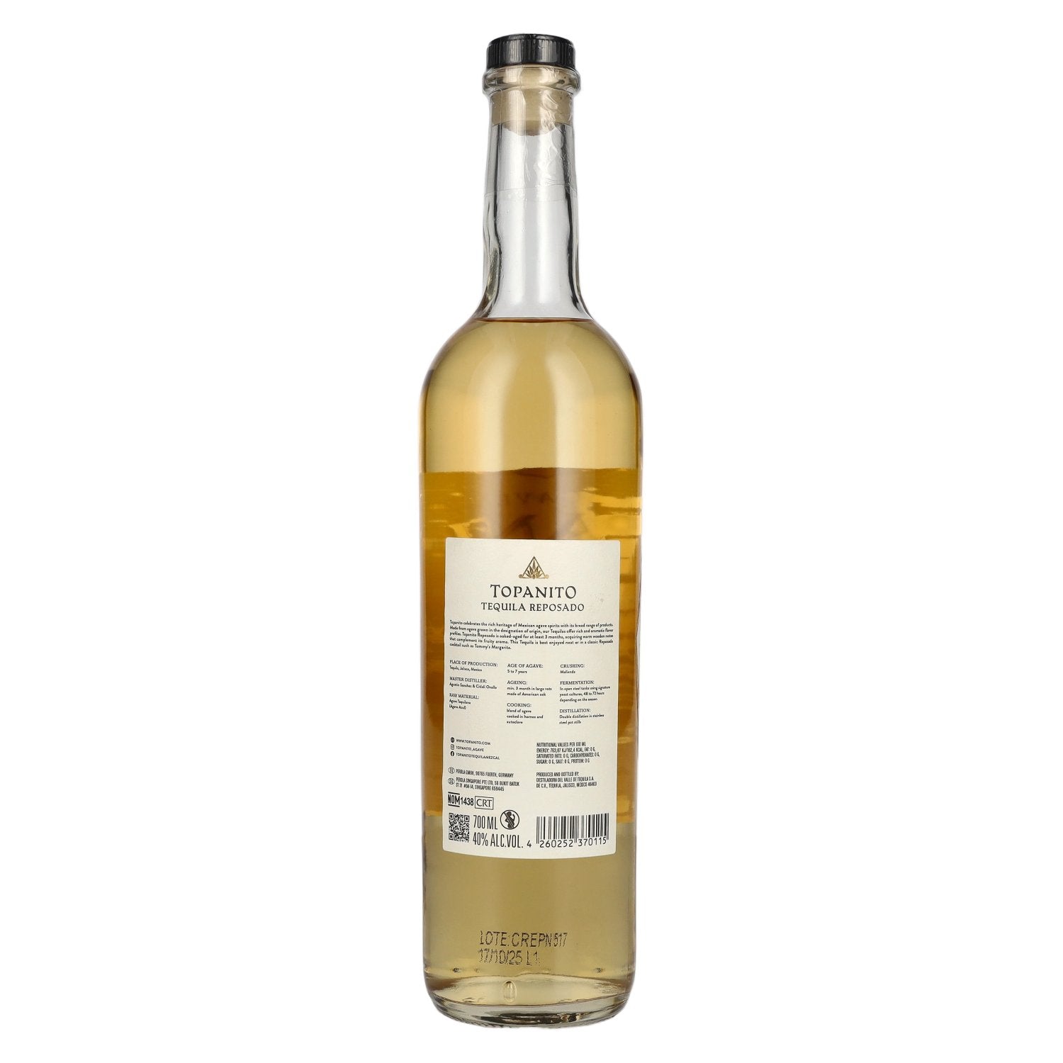 Topanito Reposado Tequila 100% Agave Azul 40% Vol. 0,7l