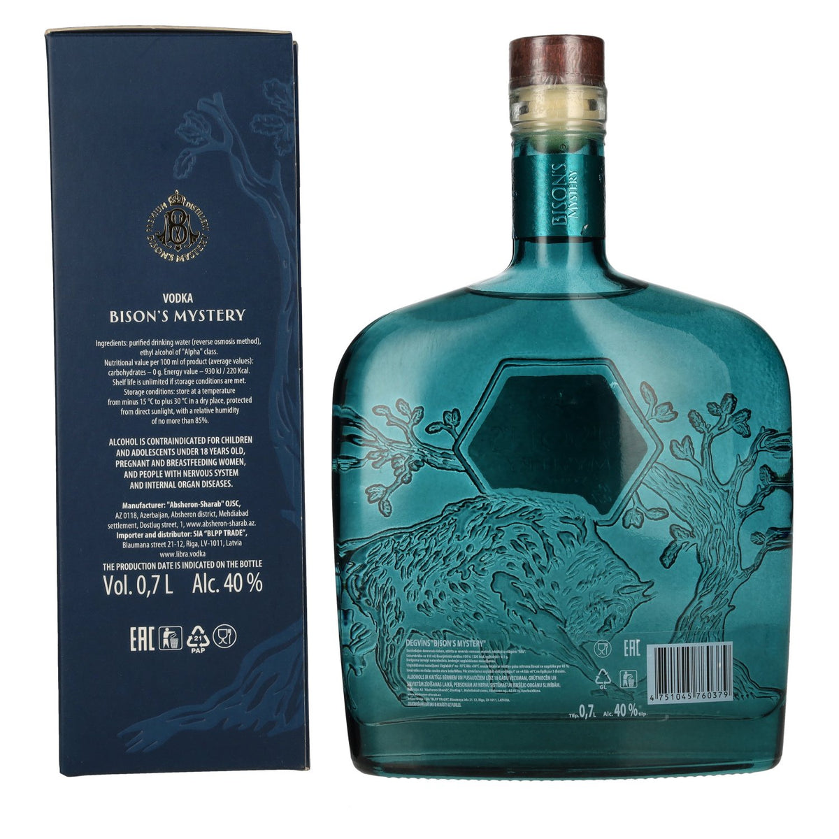 Bison's Mystery Vodka 40% Vol. 0,7l in Geschenkbox