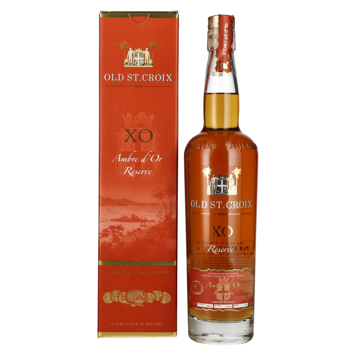 Old St. Croix A.H. Riise X.O. Ambre d'Or Reserve 42% Vol. 0,7l in Geschenkbox