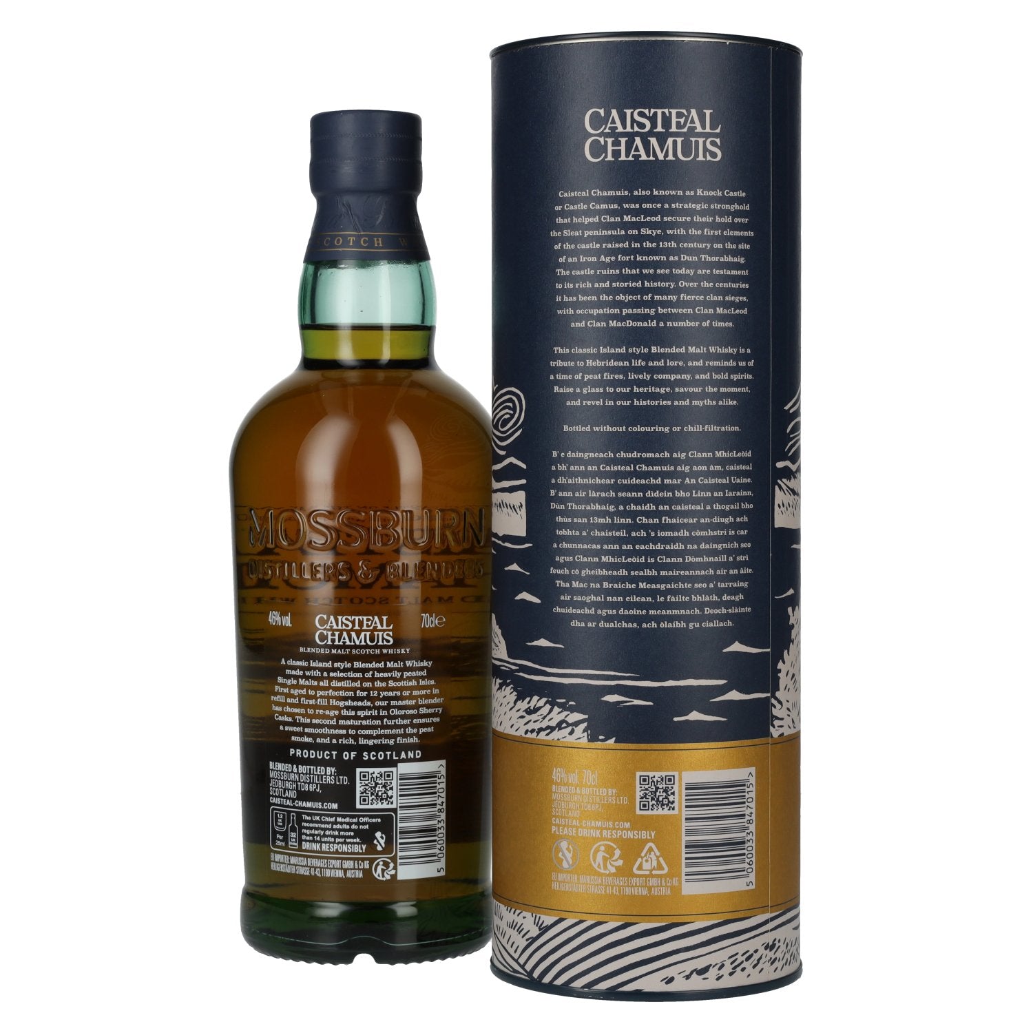 Caisteal Chamuis 12 Years Old Sherry Casks Heavily Peated Blended Malt 46% Vol. 0,7l en boîte cadeau