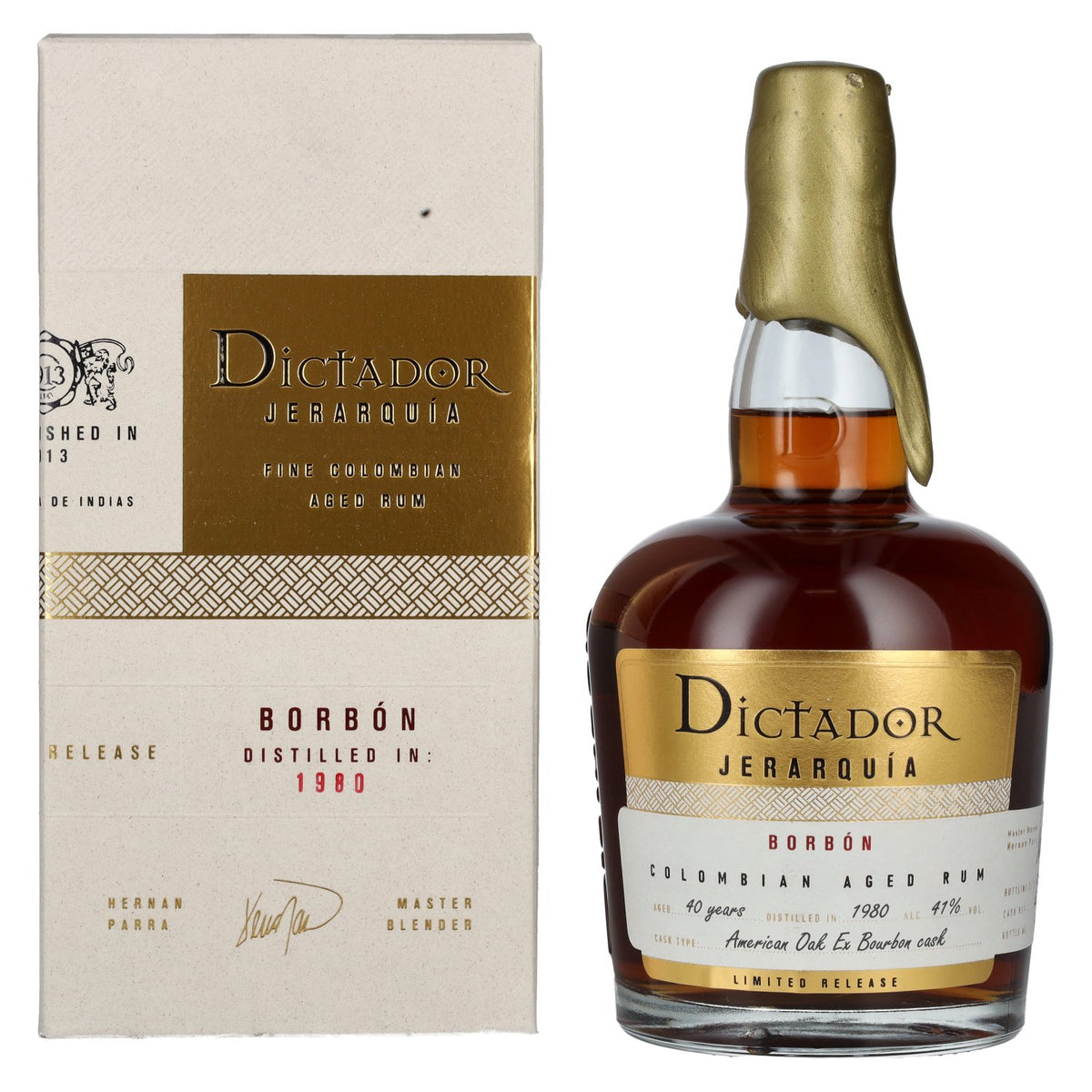 Dictador JERARQUÍA 40 Years Old BORBÓN Rum 1980 41% Vol. 0,7l in Geschenkbox