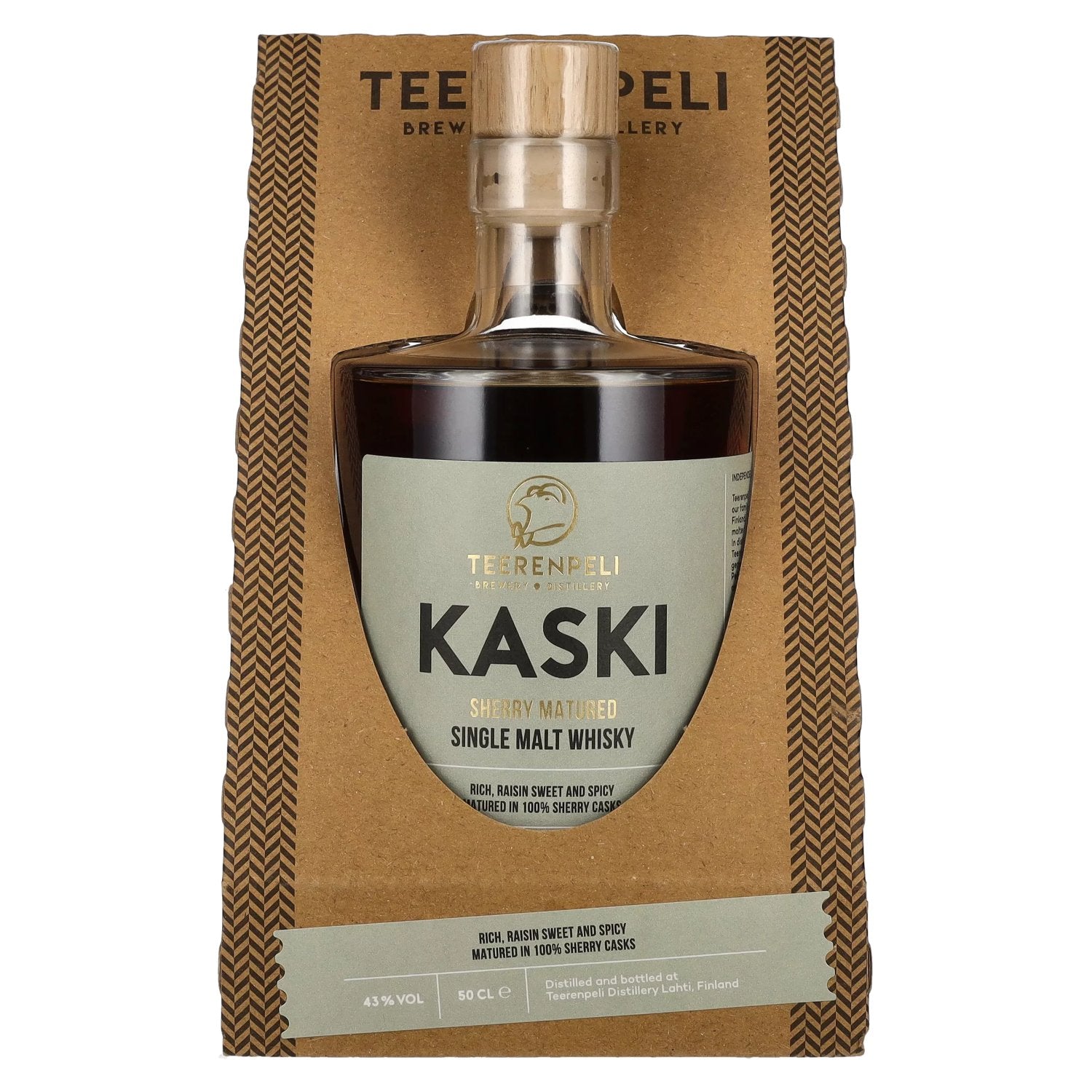 Teerenpeli KASKI Distiller's Choice Single Malt Whisky 100% Sherry Cask 43% Vol. 0,5l en coffret cadeau
