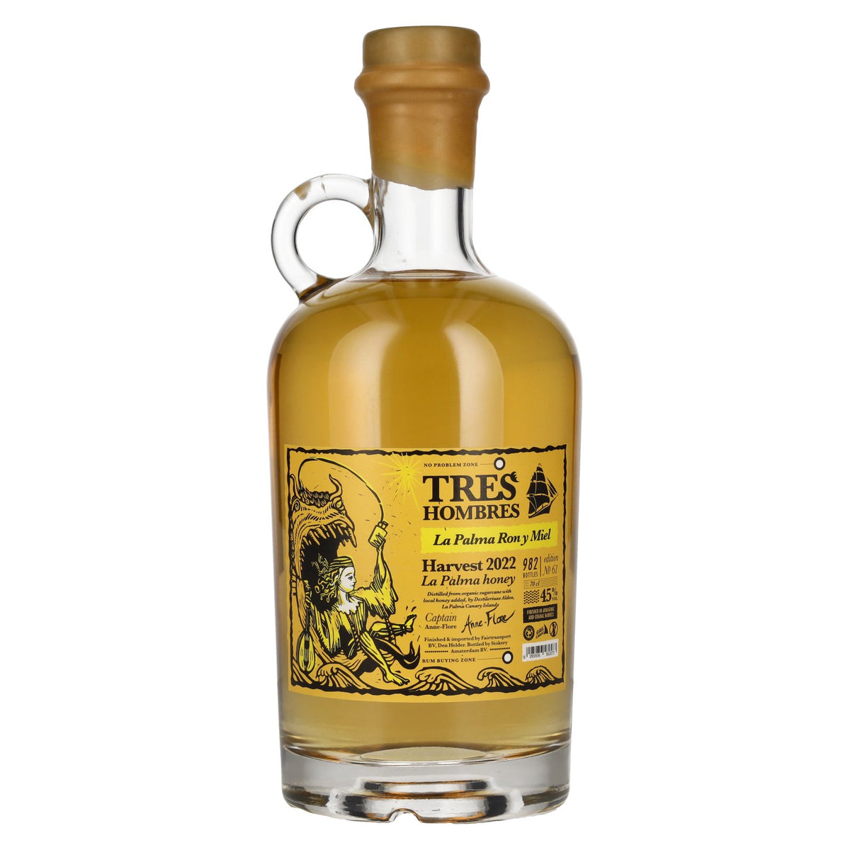Tres Hombres La Palma Ron Miel Editie 61 2022 45% vol. 0,7 l