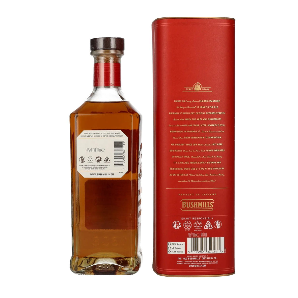 Bushmills 14 Years Old Single Malt Irish Whiskey MALAGA CASK Finish 40% Vol. 0,7l in geschenkverpakking