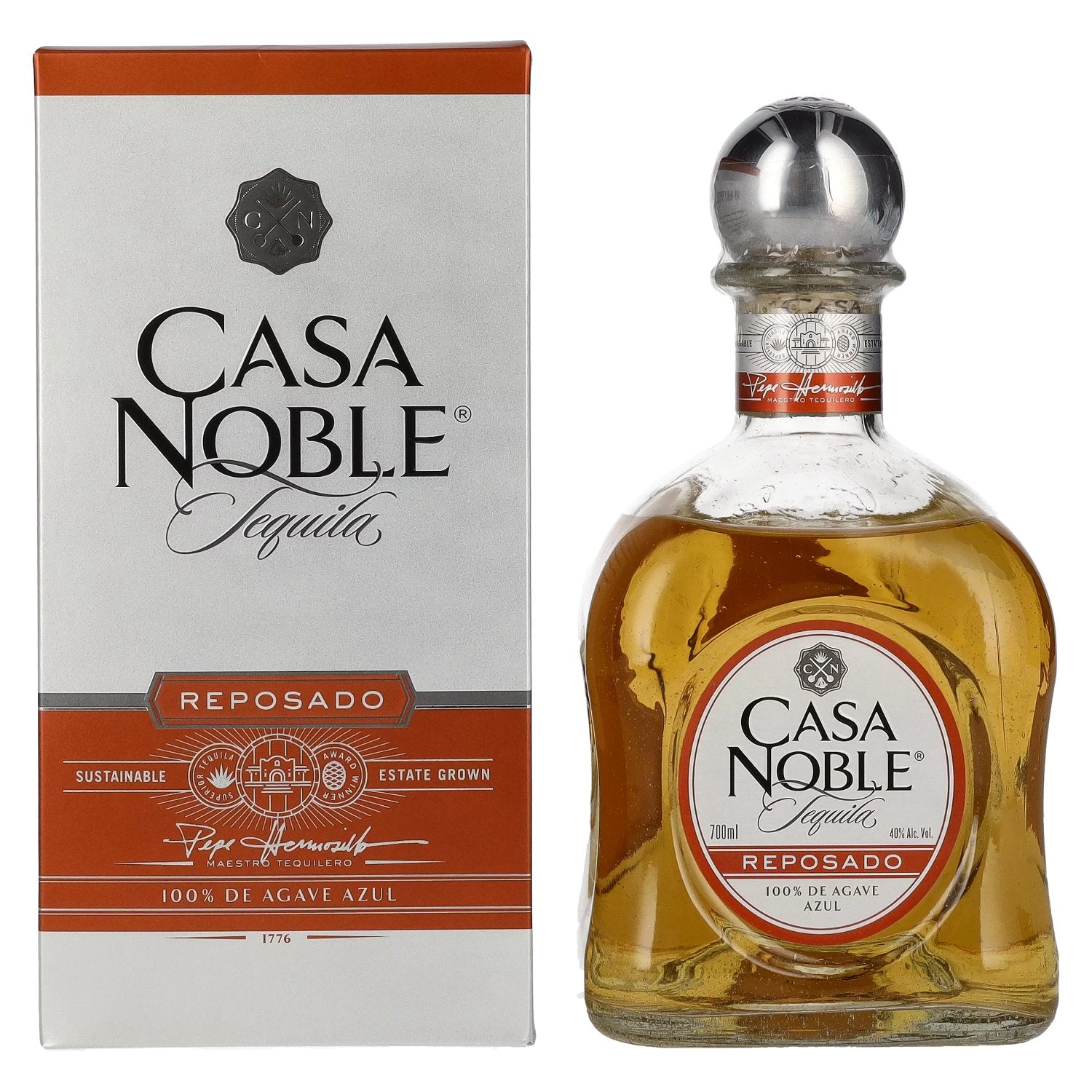 Casa Noble Tequila REPOSADO 100% de Agave Azul 40% Vol. 0,7l in geschenkverpakking
