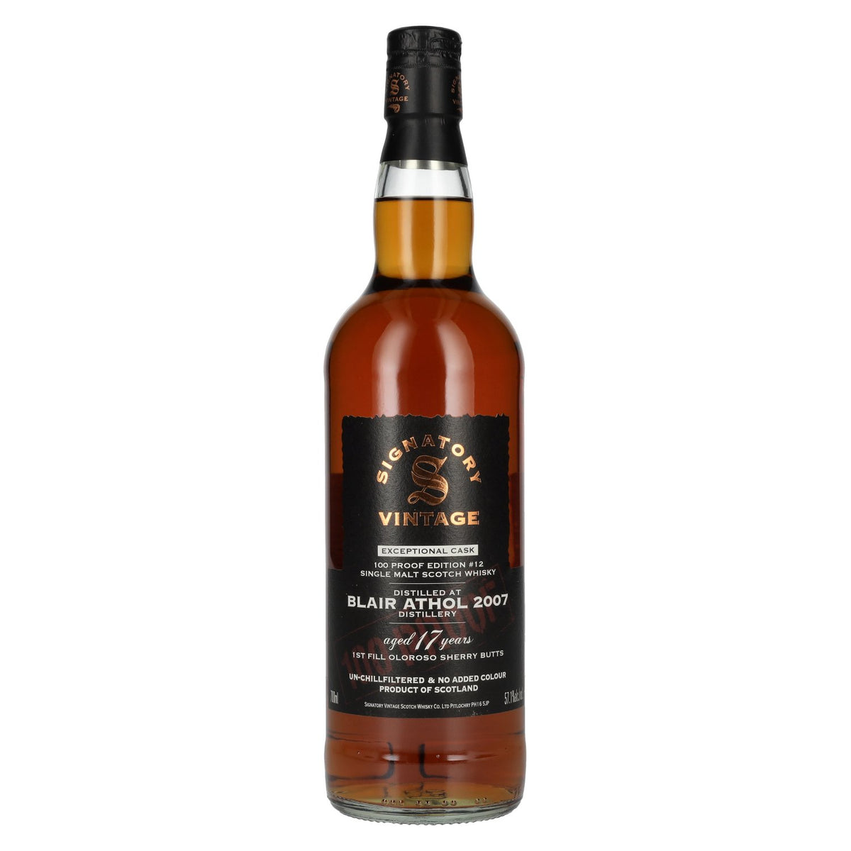 Signatory Vintage 100 Proof Edition Blair Athol 17 Years Old Exceptional Cask #12 2007 57.1% vol. 0.7 l