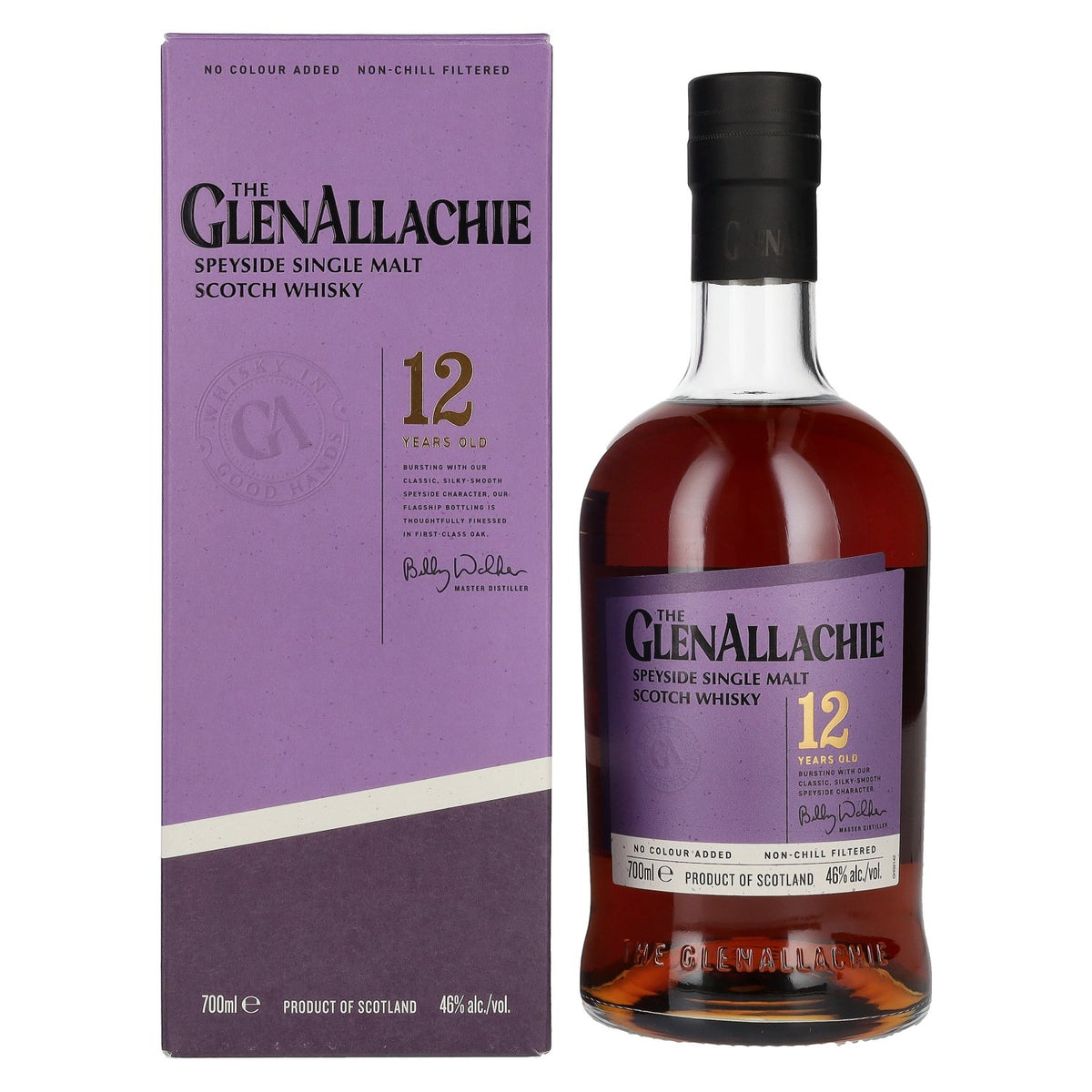 The GlenAllachie 12 ans d'âge, single malt du Speyside, 46 % vol., 0,7 l, dans un coffret cadeau