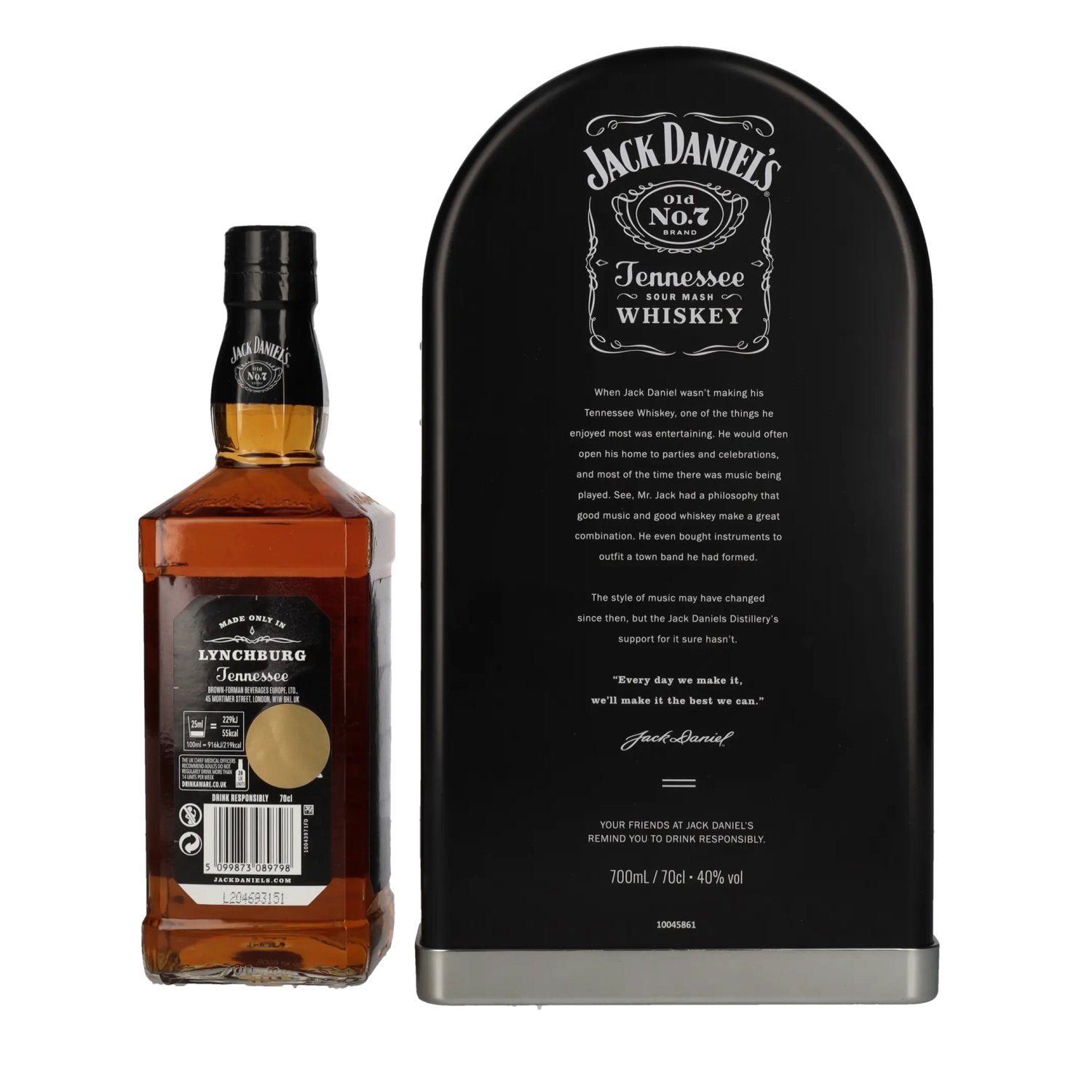Whisky Jack Daniel's Tennessee, édition « JUKEBOX », 40 % vol., 0,7 l, dans une boîte en fer-blanc