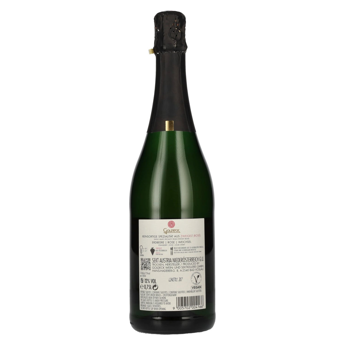 Goldeck Zweigelt Rosé Sparkling Wine, Austria, 12% ABV, 0.75 l