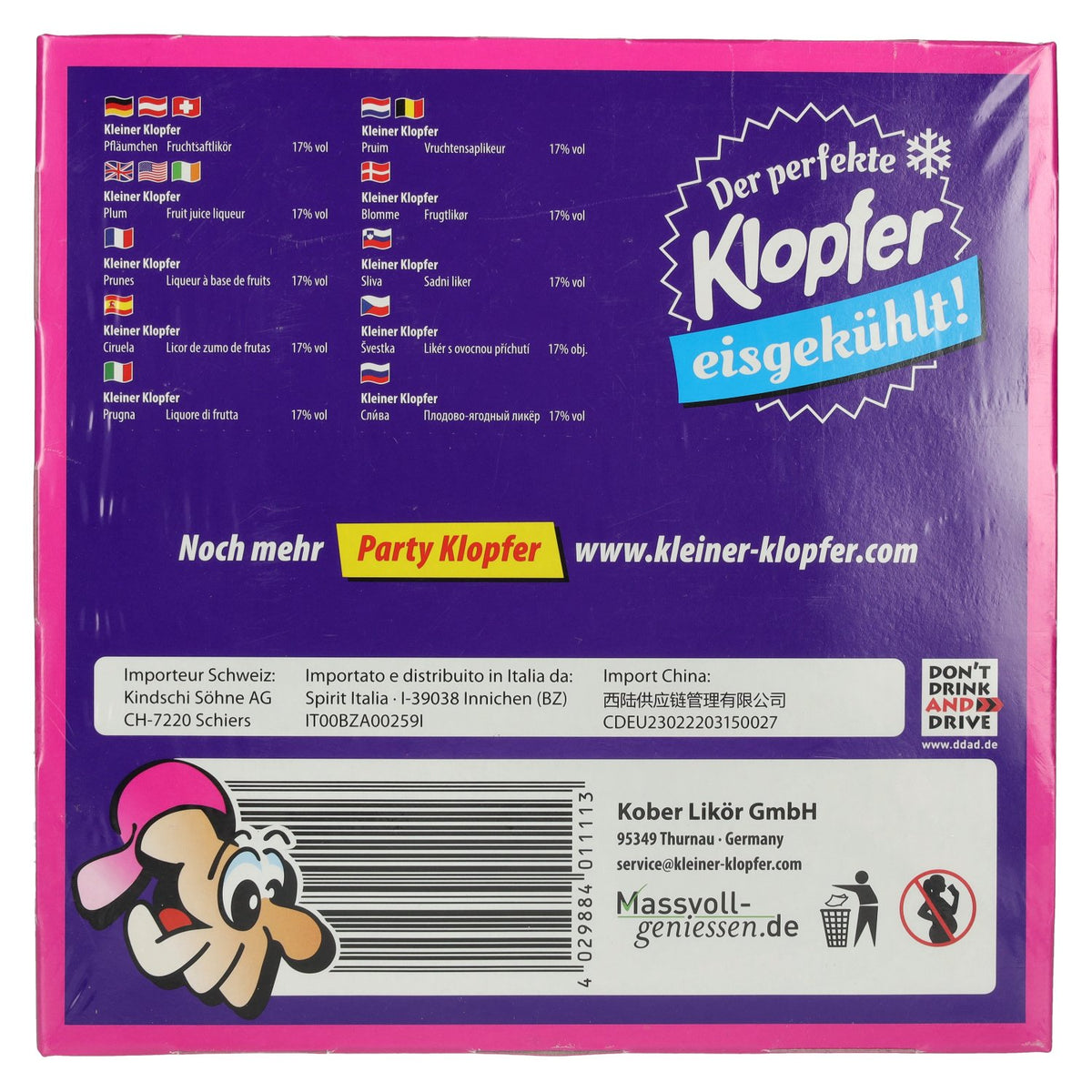 Kleiner Klopfer Pfläumchen 17% vol. 25 x 0,02 l