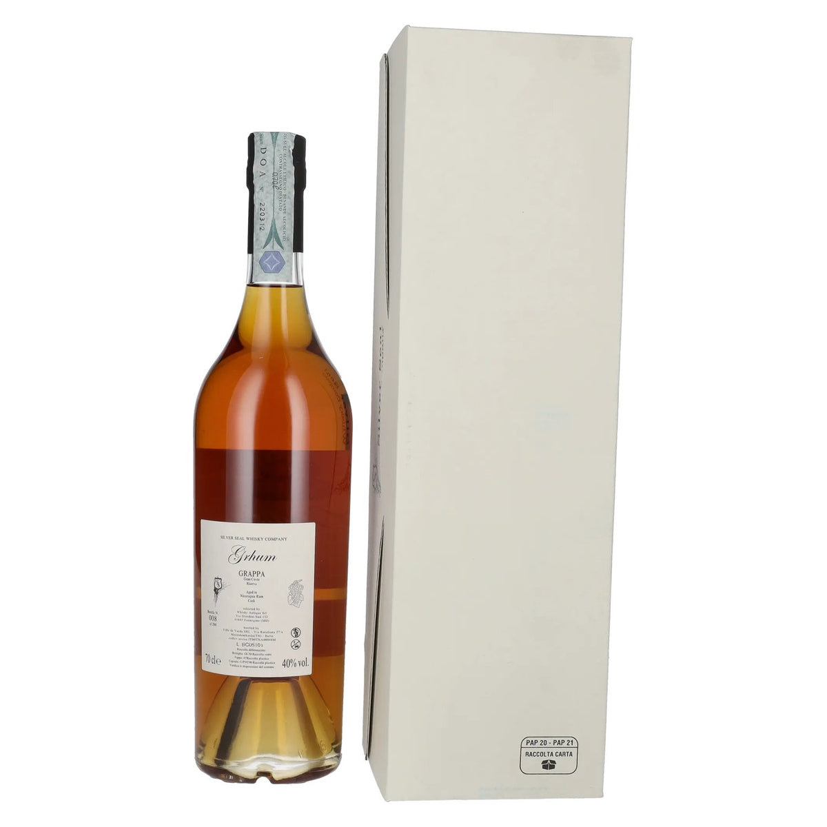 Silver Seal Grappa Riserva Single Nicaragua Rum Cask 2023 40 % vol. 0,7 l dans un coffret cadeau