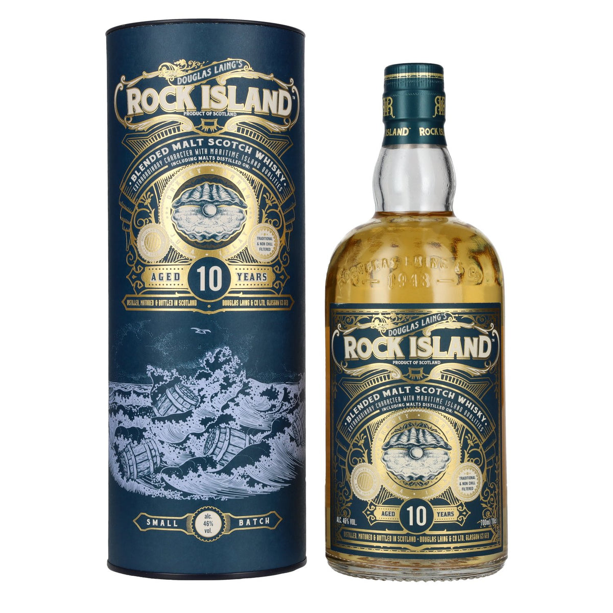 Douglas Laing ROCK ISLAND 10 Years Old Blended Malt 46% Vol. 0,7l in Geschenkbox