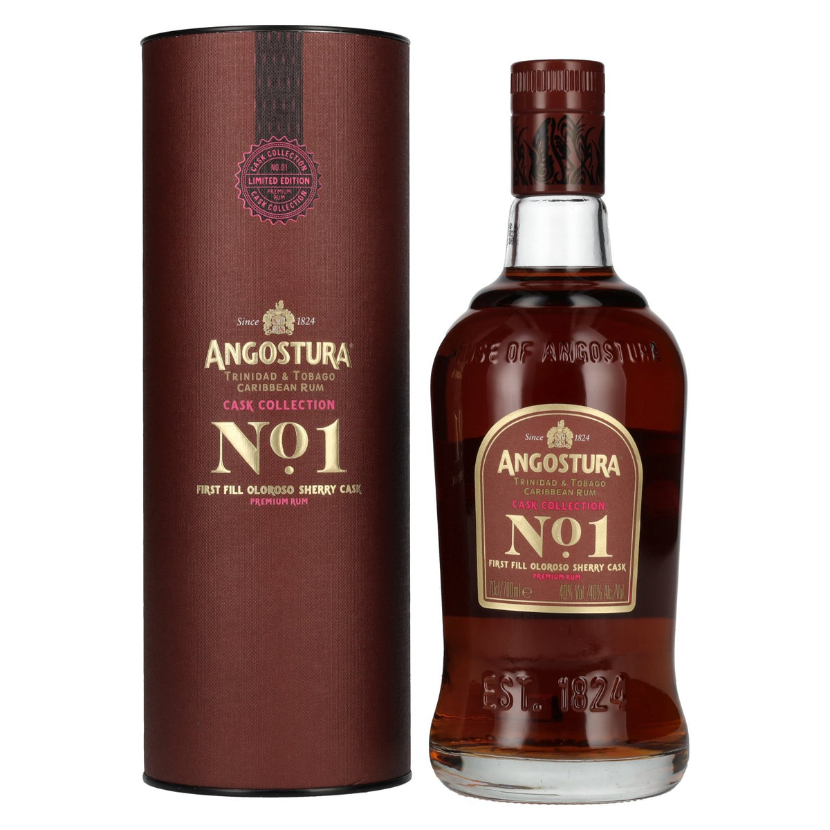 Angostura No. 1 CASK COLLECTION First Fill Oloroso Sherry Cask Premium Rum 40% Vol. 0,7l en boîte cadeau